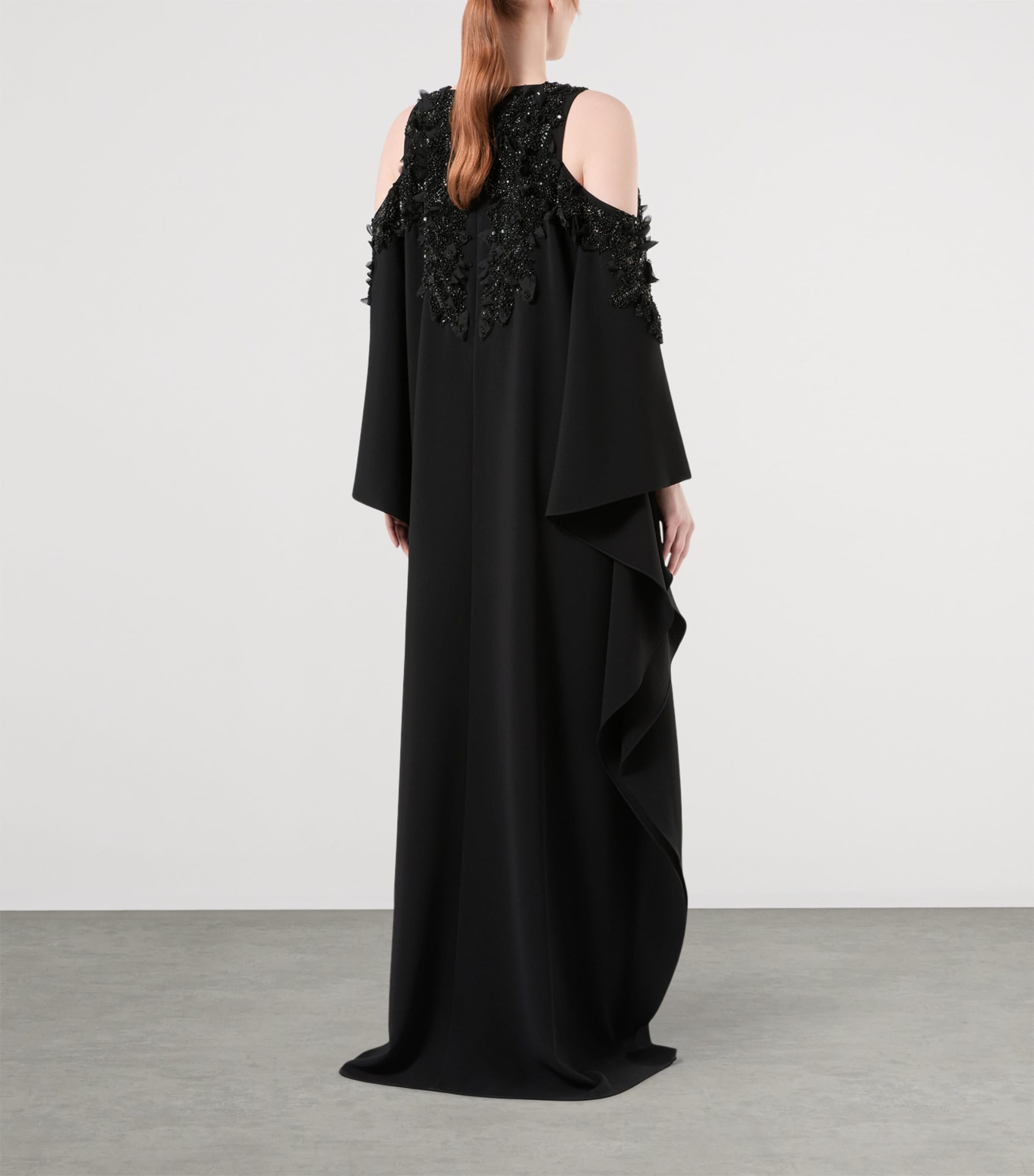 Marina Rinaldi Womens x Tony Ward Embellished Cut-Out Maxi Dress Black Image 4