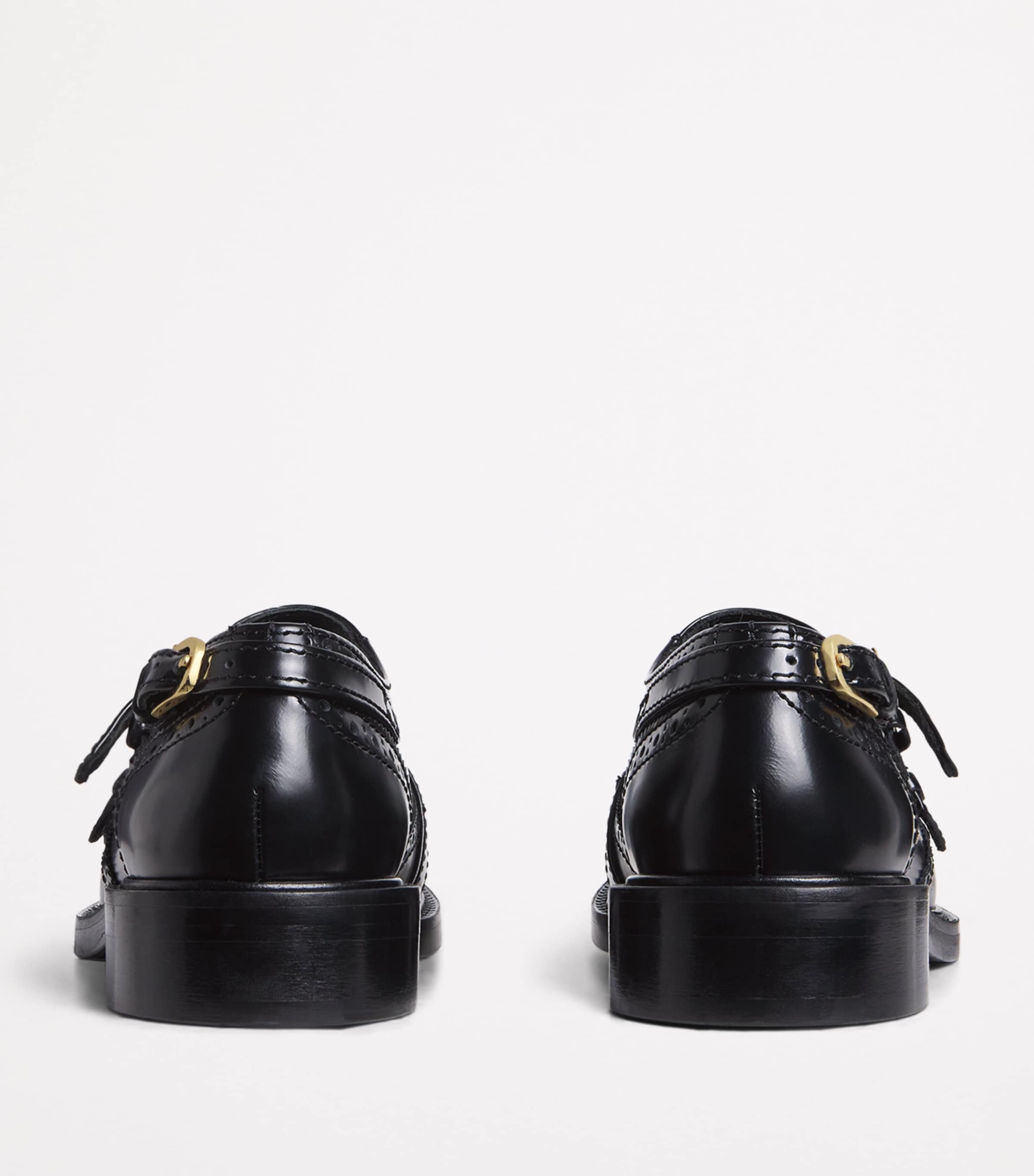 Leather Mary Jane Derby Shoes BLACK Image 4