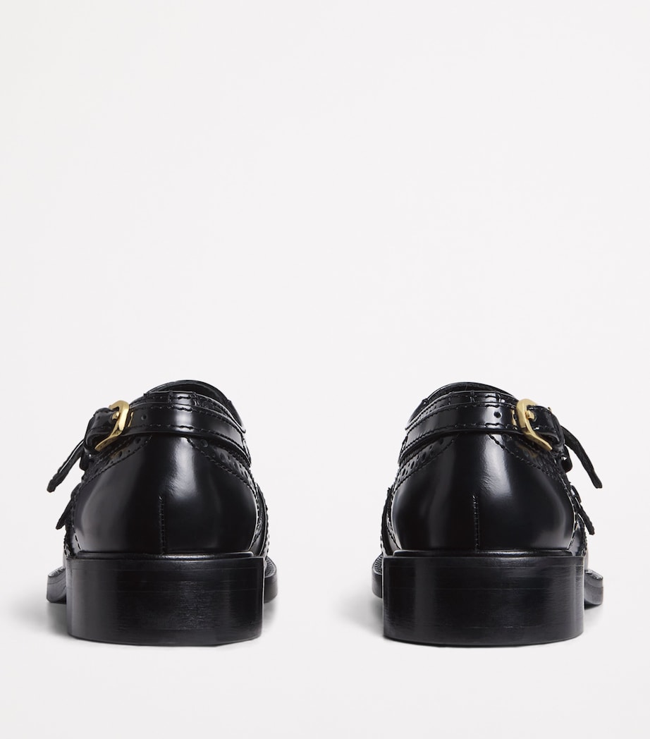 Leather Mary Jane Derby Shoes BLACK Image 4