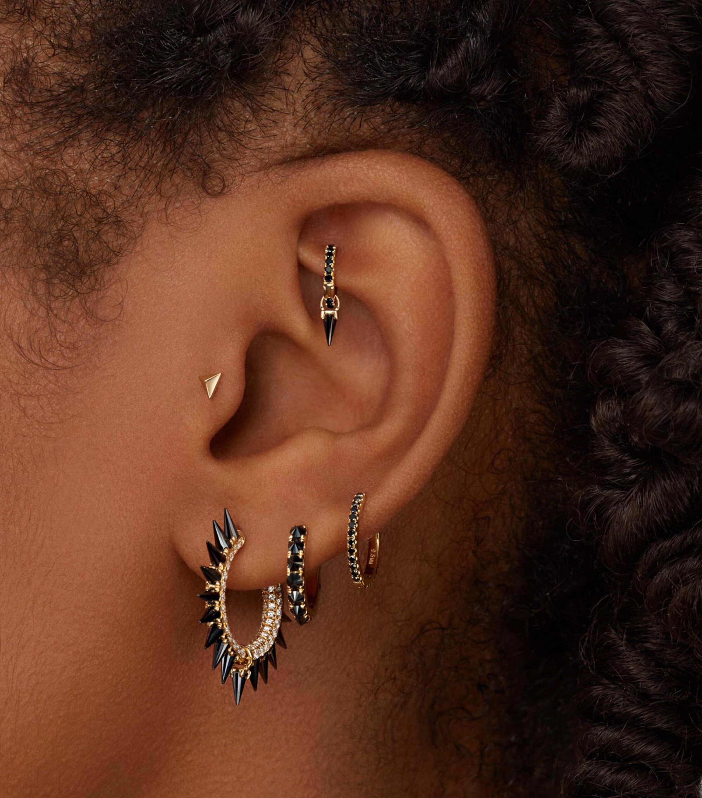 Maria Tash Black Diamond Eternity Single Hoop Earring