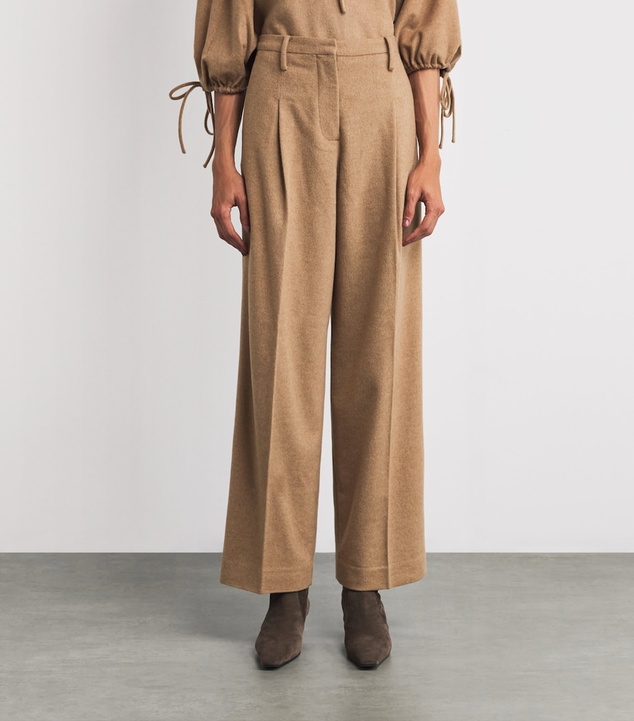 Wool-Silk-Cashmere Elsa Trousers M17 MED BEIGE MELNGE Image 3