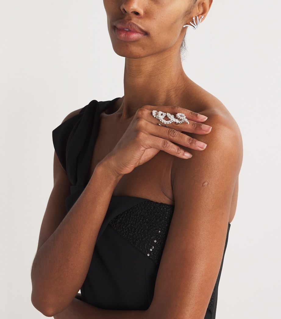 White Gold and Diamond Whisper Ear Cuff WHITE GOLD Image 5