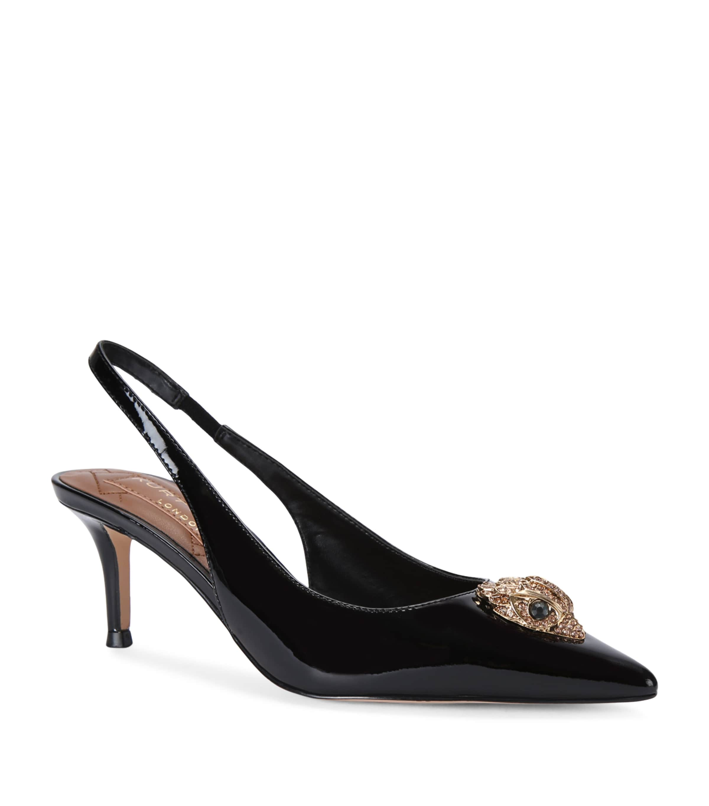 Shop Kurt Geiger Patent Leather Belgravia Slingback Pumps In Black