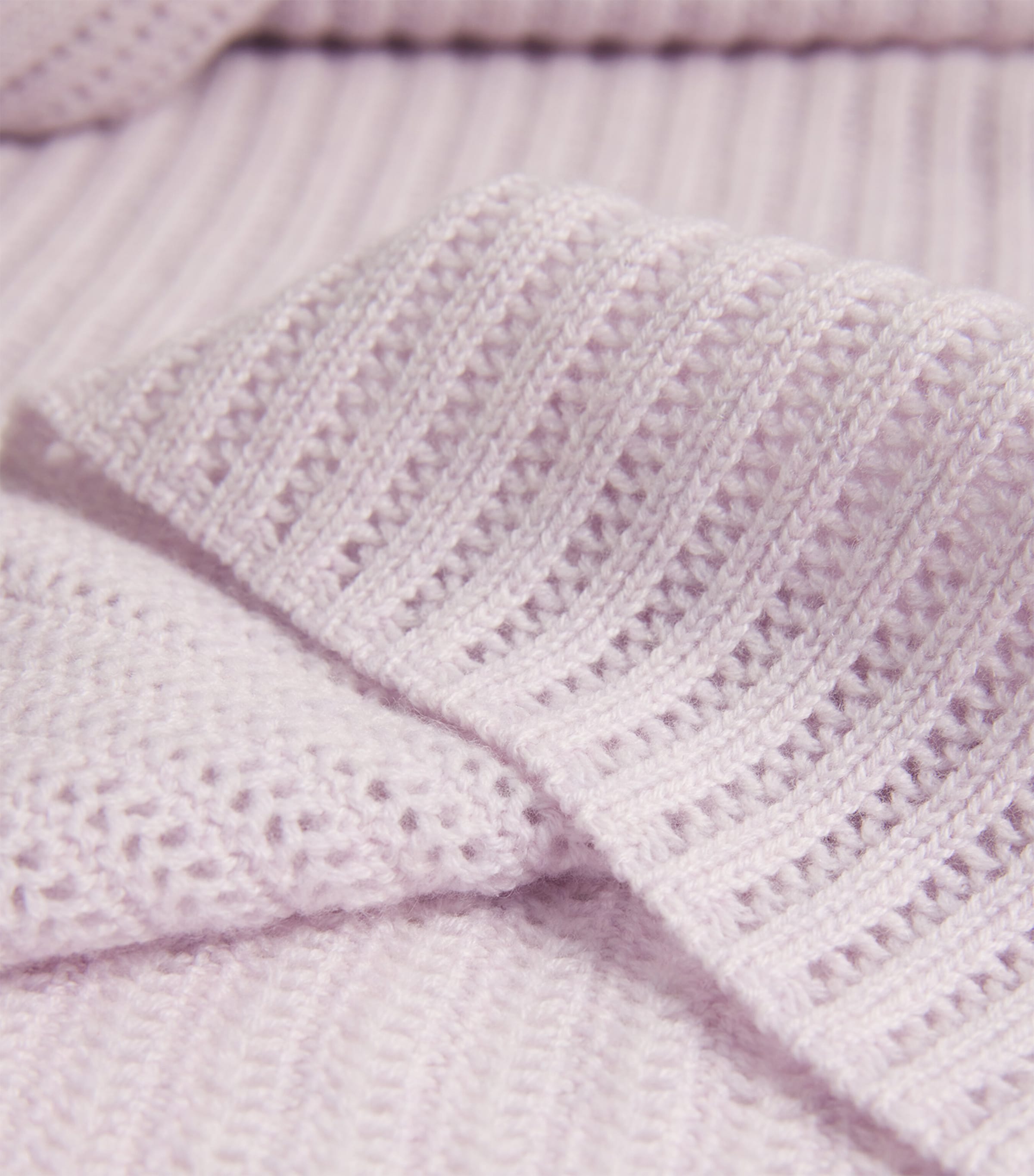 Johnstons Of Elgin Womens Cashmere Mesh Sweater Lavender Image 5