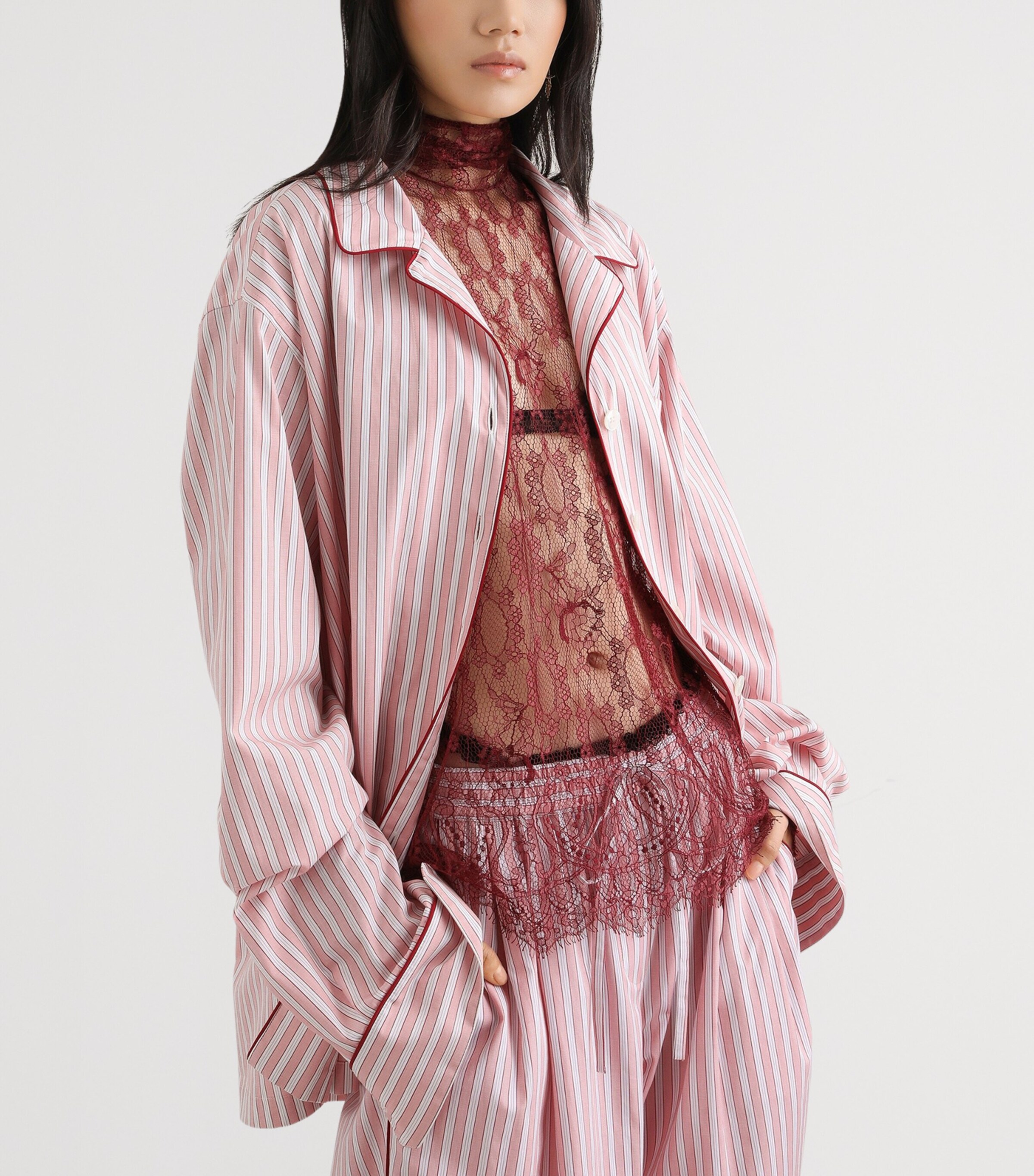 Dolce&Gabbana Womens Cotton-Silk Stripe Shirt Stri Image 6