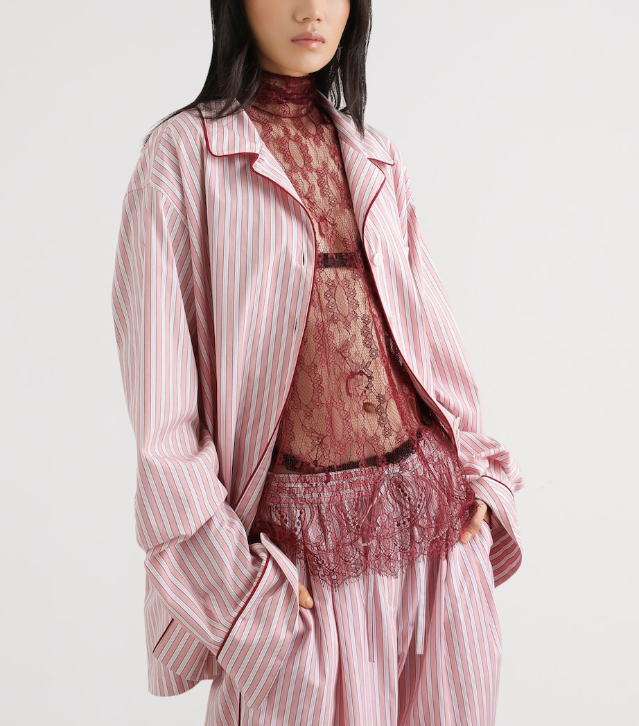Dolce&Gabbana Womens Cotton-Silk Stripe Shirt Stri Image 6