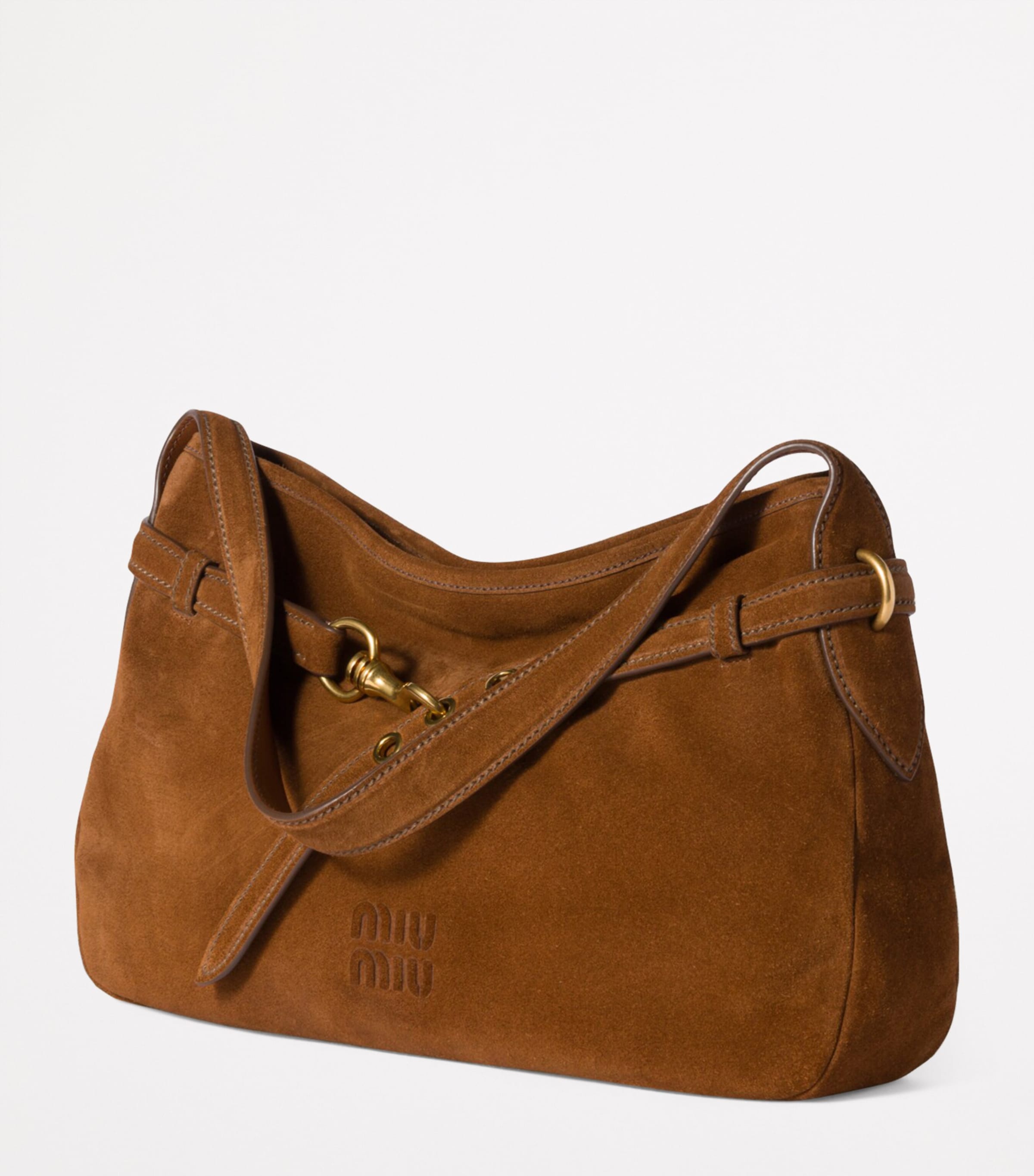 Miu Miu Suede Aventure Shoulder Bag | Harrods UK