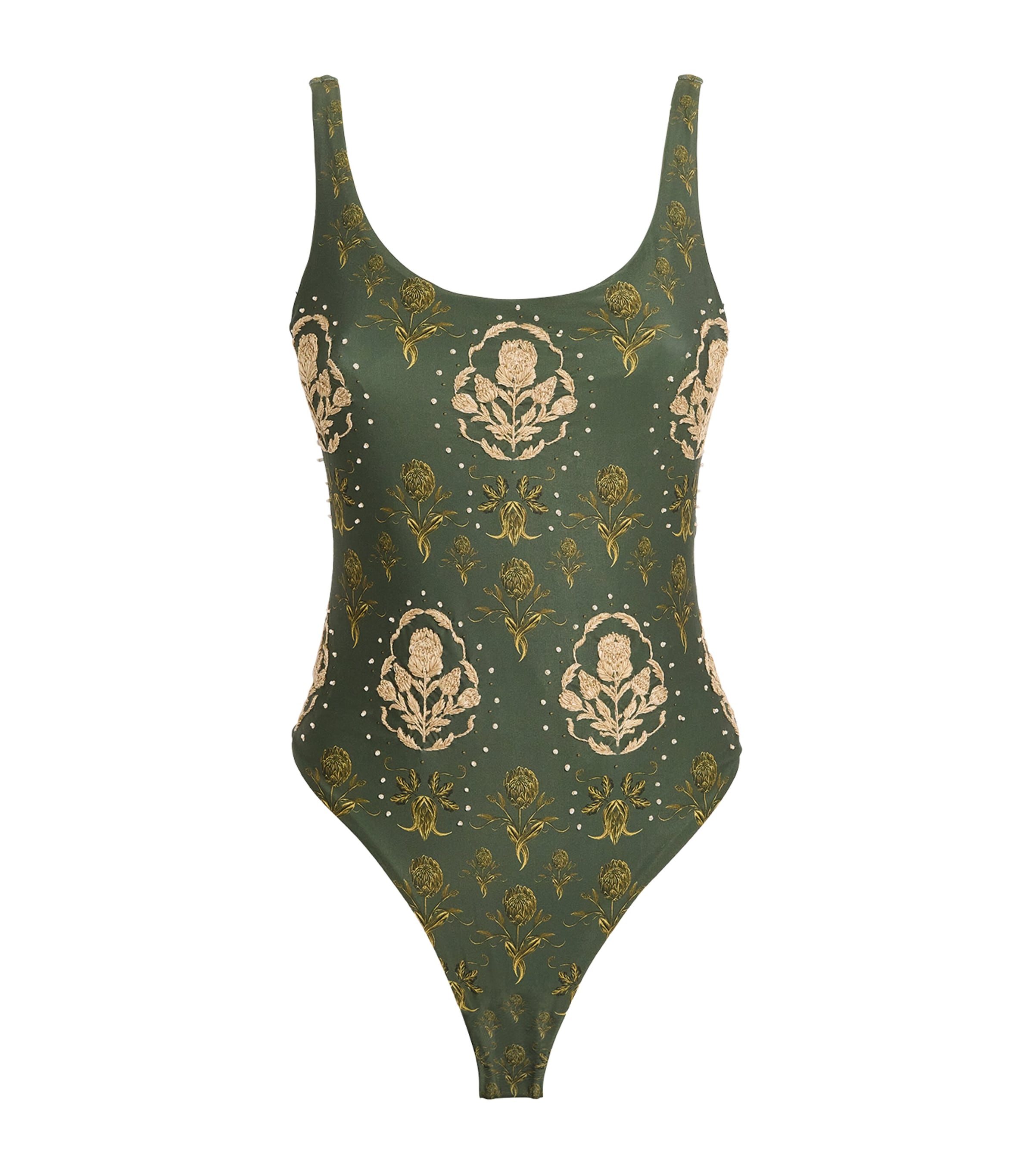 Agua By Agua Bendita Scoop-neck Gema Swimsuit In Green