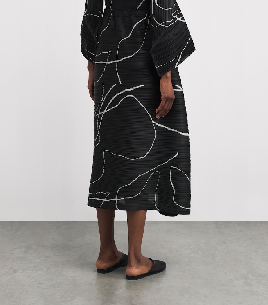 Printed Pause Midi Skirt BLACK Image 4