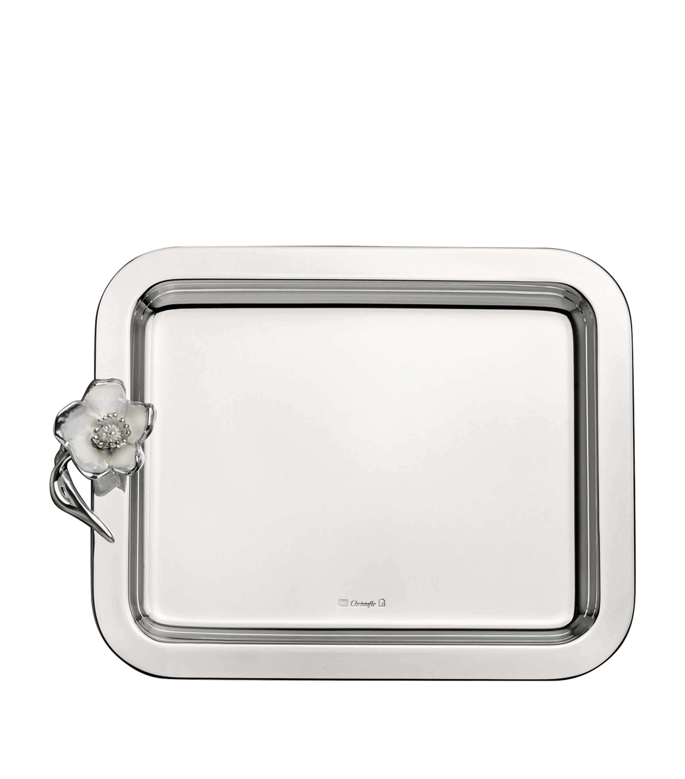 Silver-Plated Anemone-Belle Époque Tray (20cm x 16cm) SILVER Image 2