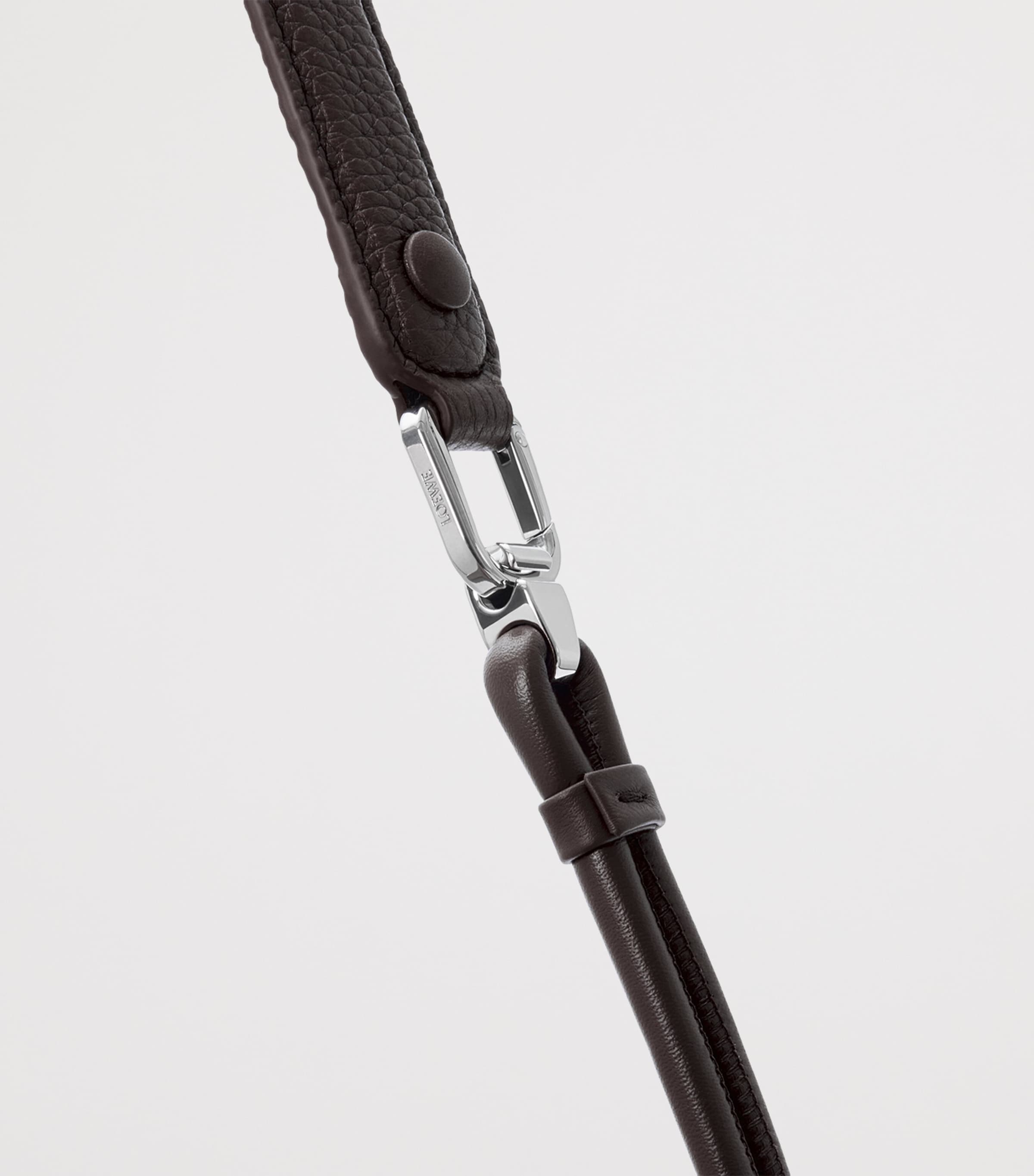 Large Leather Madrid Shoulder Bag DARK EBONY Image 12