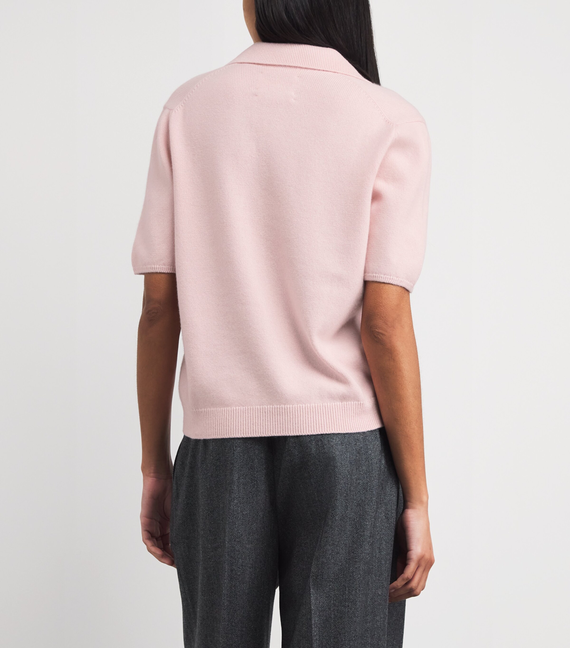 Harrods Womens Cotton-Cashmere Collared Sweater Cherry Blossom Image 5