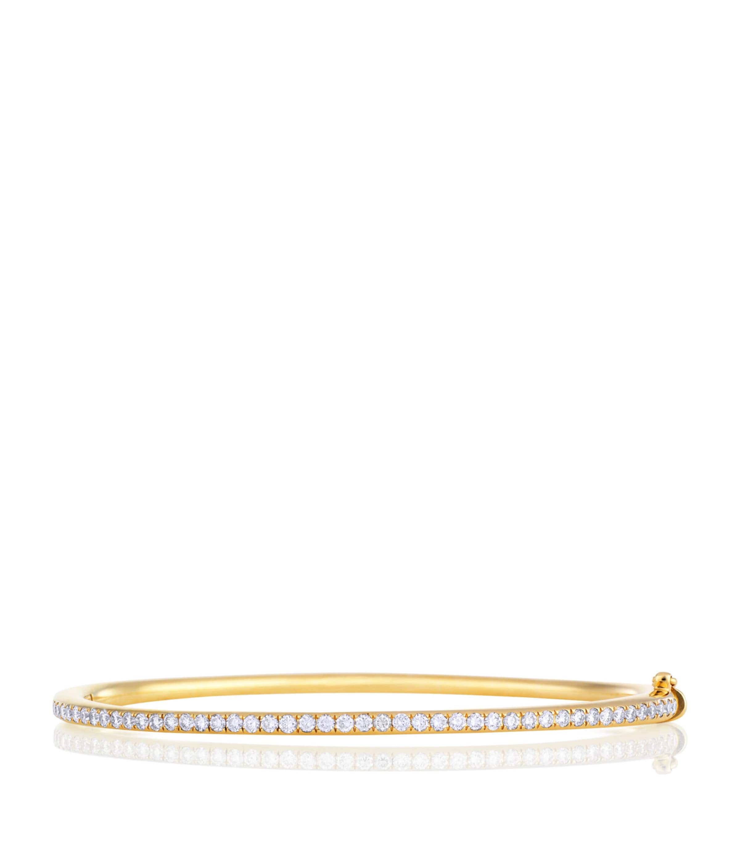 De Beers Yellow Gold And Micropavé Diamond Db Classic Bangle