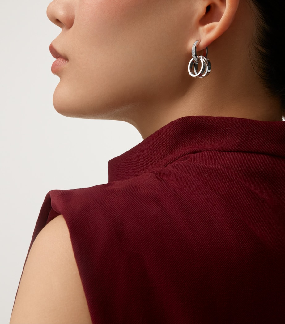 Cartier White Gold and Diamond LOVE Double Hoop Earrings White Gold Image 6