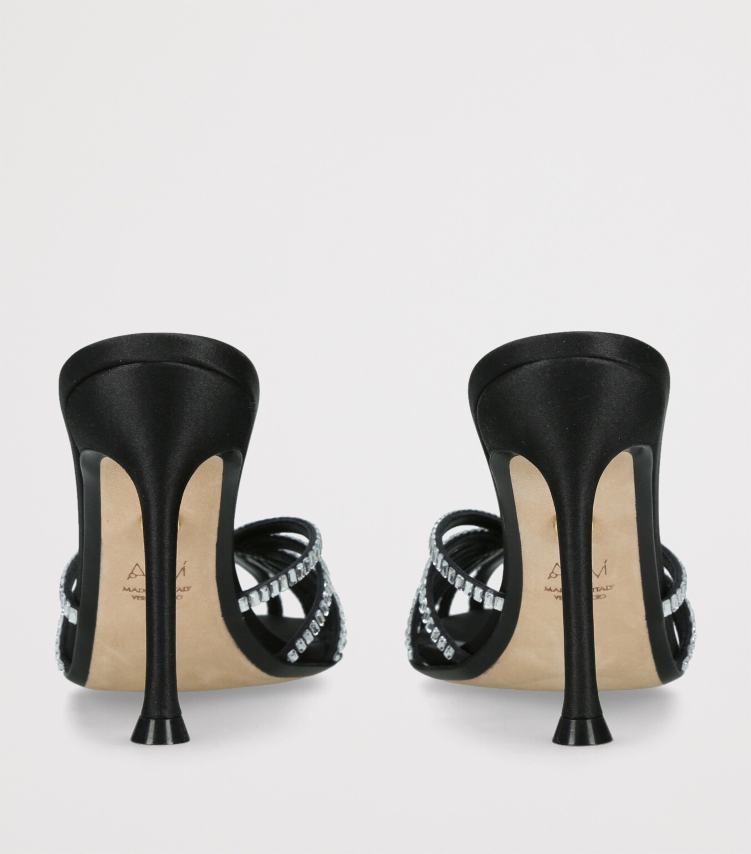 Satin Soraya Heeled Mules 95 BLACK Image 2