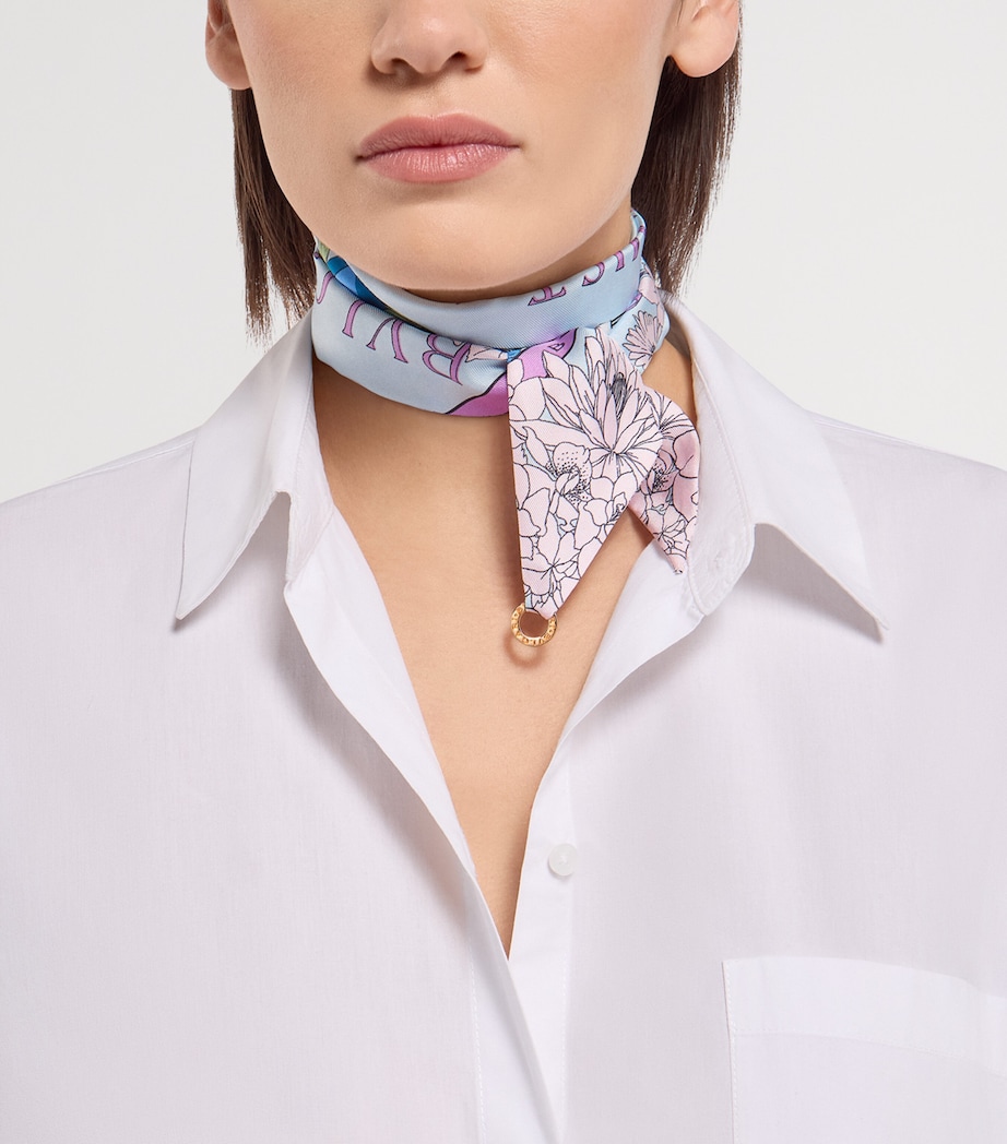 Bvlgari Silk Printed Scarf Blue Medium Image 2