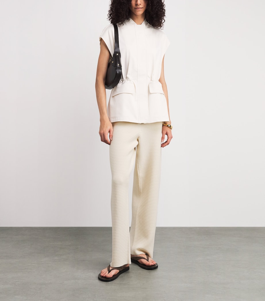 Fabiana Filippi Womens Wool-Cotton Wide-Leg Trousers Burro Image 2