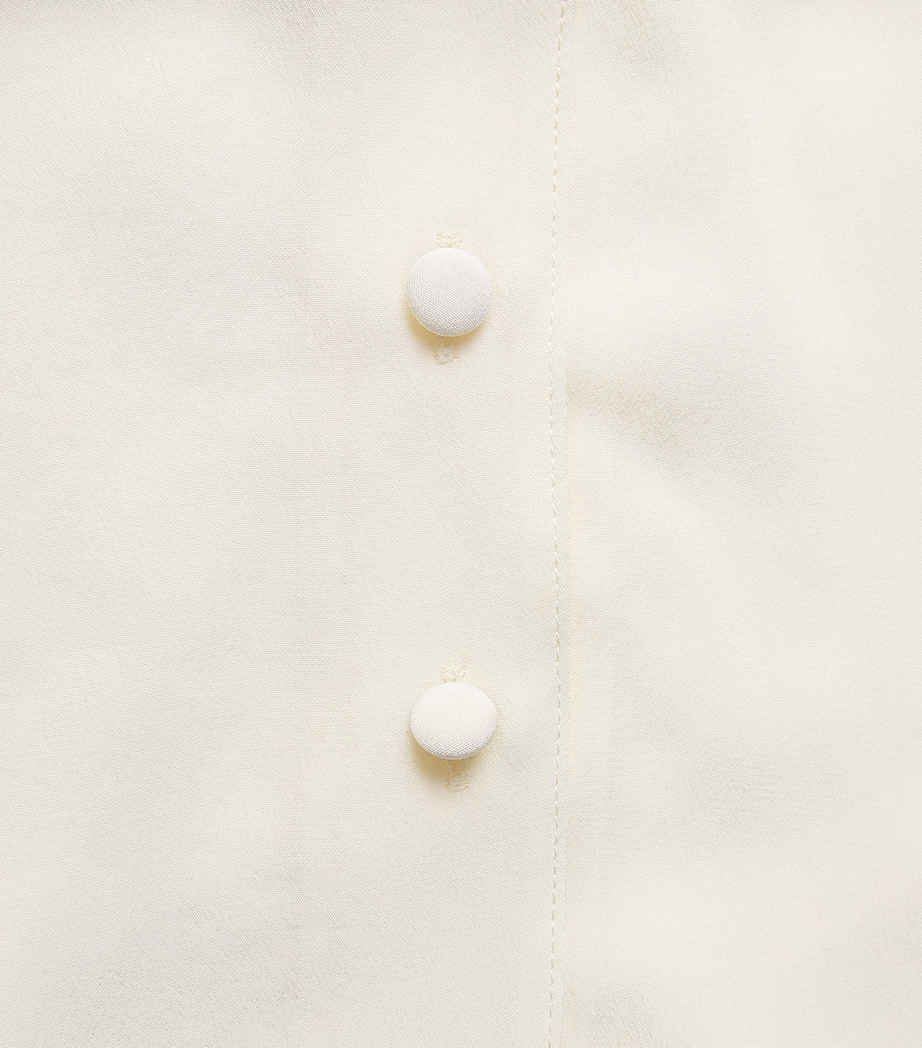 FRAME Womens Silk The Gala Shirt Cream Image 6