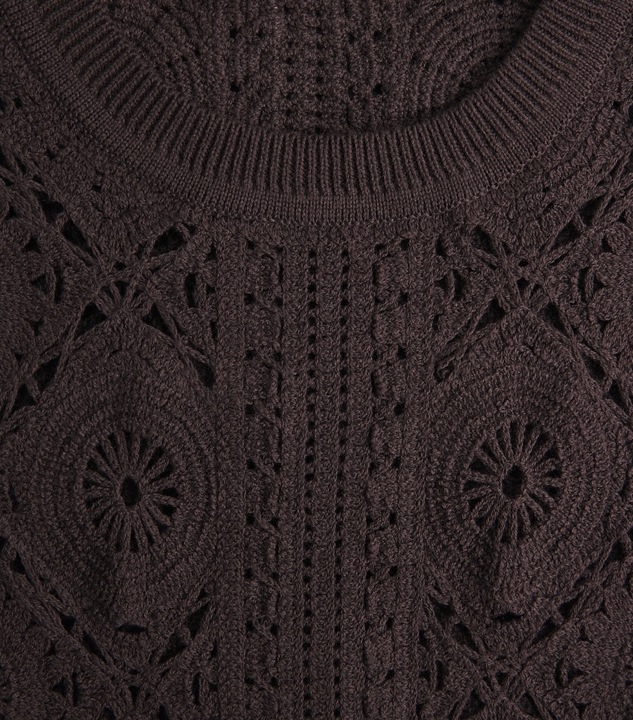 ME+EM Womens Framed Crochet Maxi Dress Cocoa Brown Image 6
