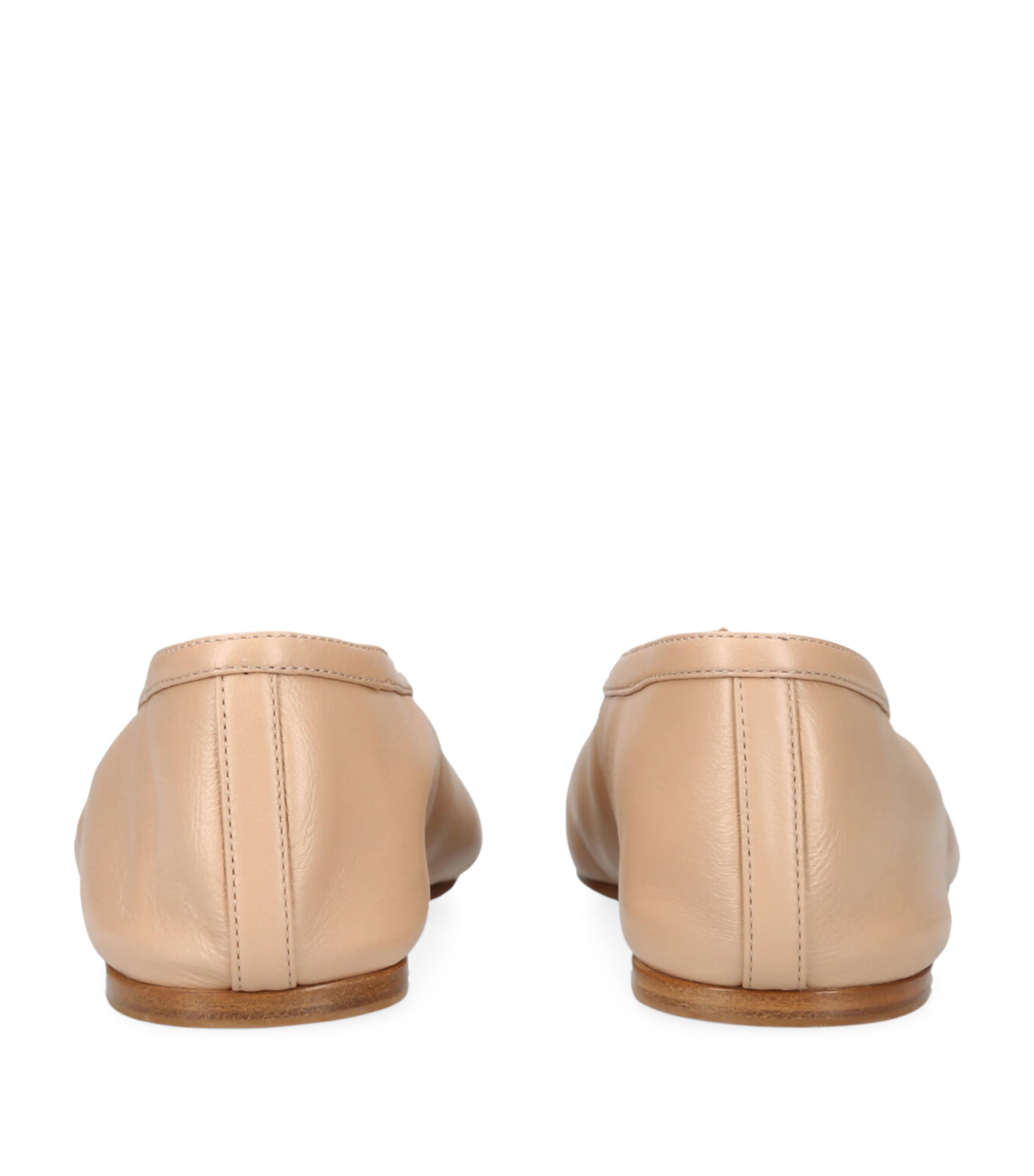 Leather Luna Ballet Flats BEIGE Image 3