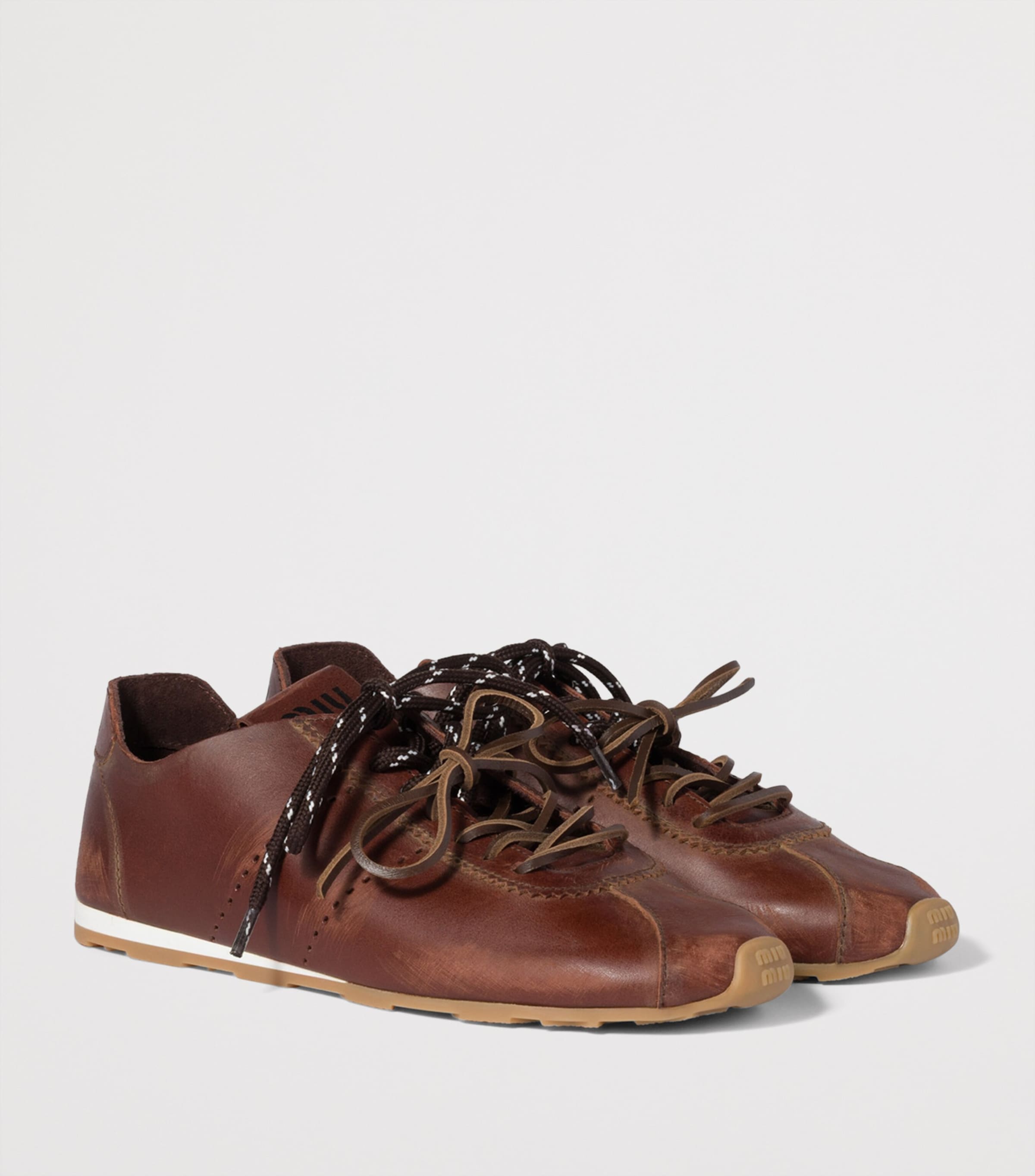 Miu Miu Leather Plume Sneakers Image 2
