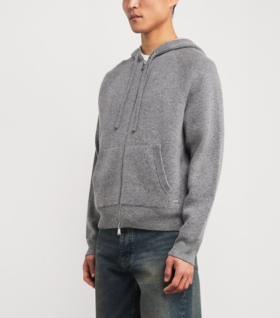 Wool-Blend Zip-Up Hoodie HEATHER GREY Image 3