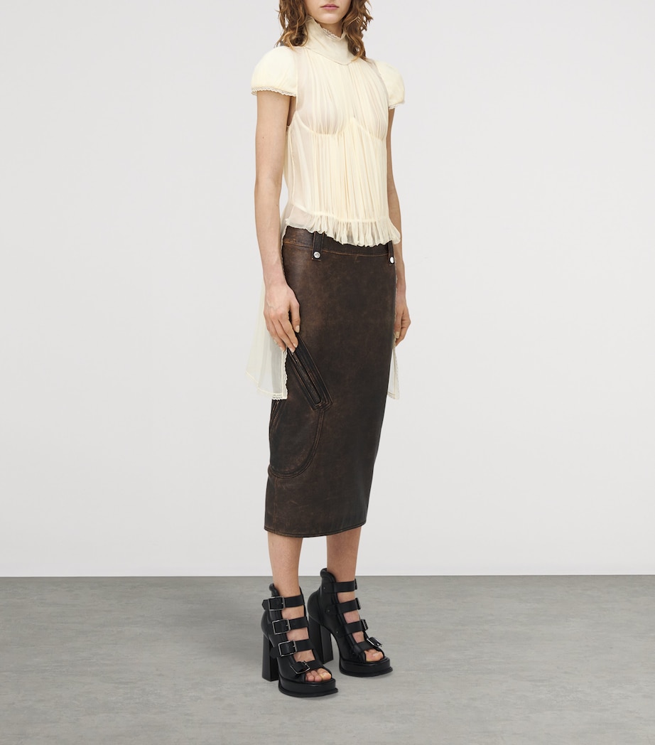 Silk Chiffon Pleated Top 7023 Image 3