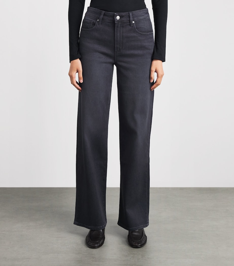PAIGE Womens Tatum Wide-Leg Jeans Ink Black Image 4