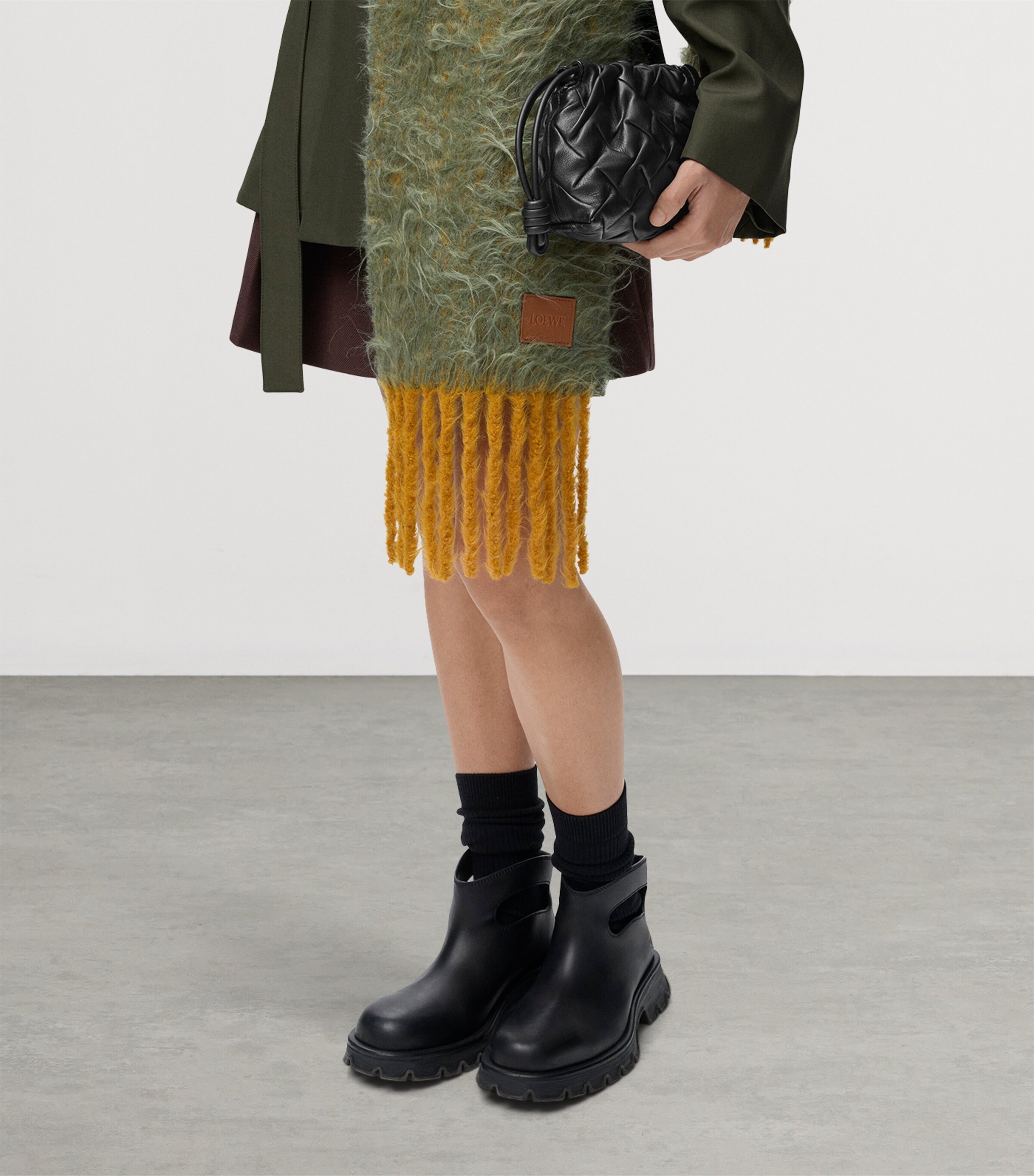 Mini Pinched Leather Flamenco Purse BLACK Image 12