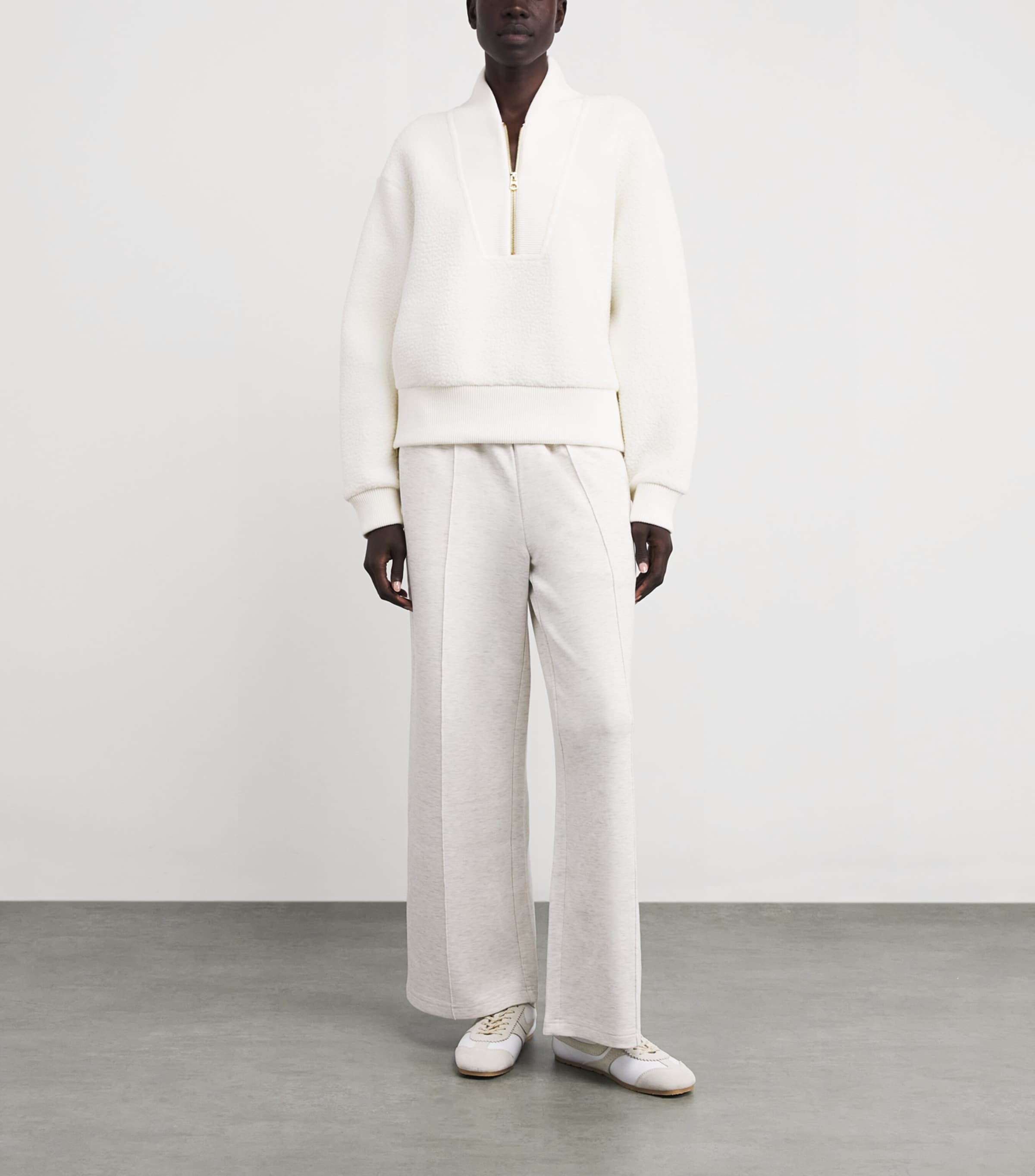 Fleece Mumford Half-Zip Sweatshirt CREAM Image 2