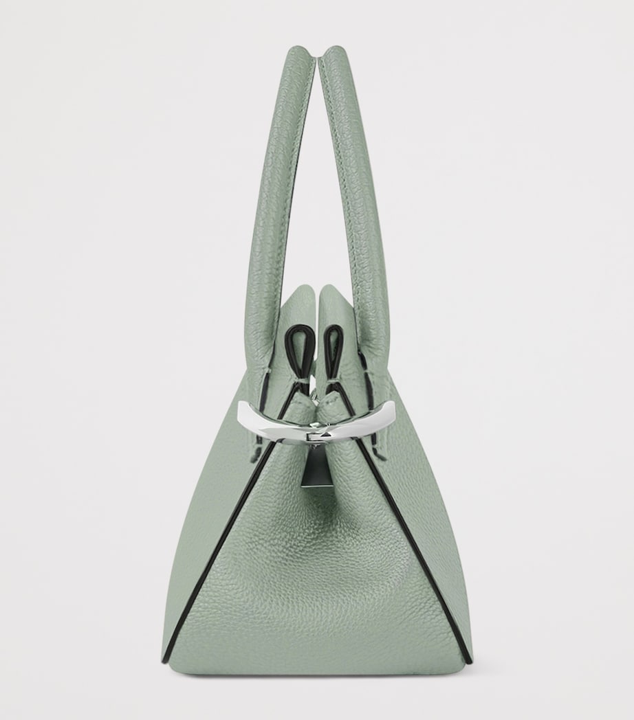 Mini Leather Pinch Top-Handle Bag GREYISH GREEN Image 2