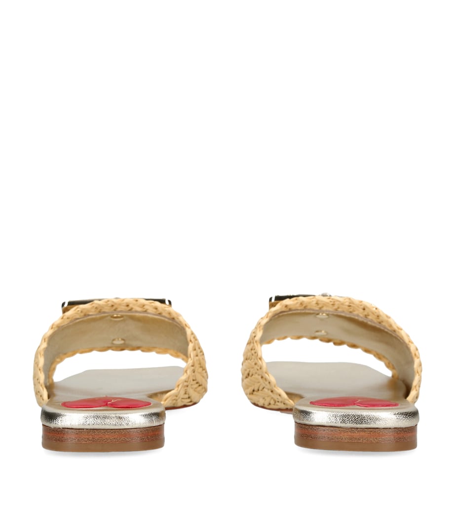 Raffia Strass Buckle Mules BEIGE Image 2