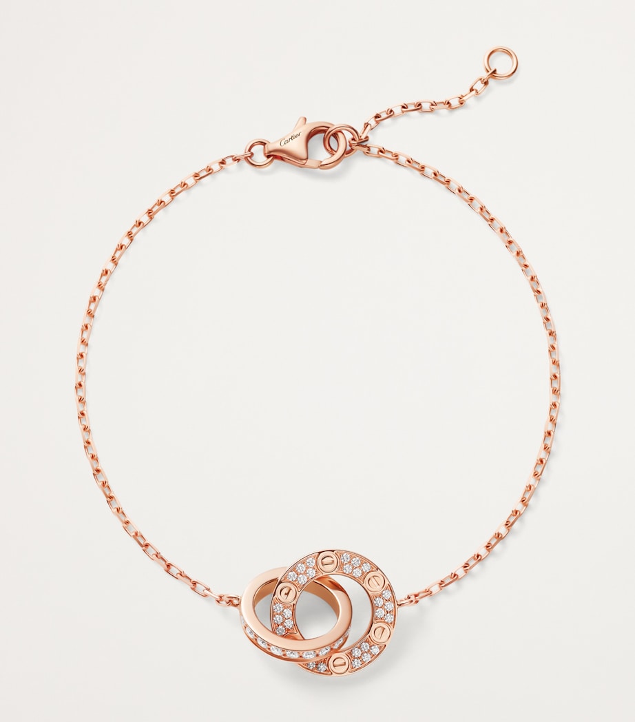 Rose Gold and Diamond LOVE Chain Bracelet ROSE GOLD Image 3