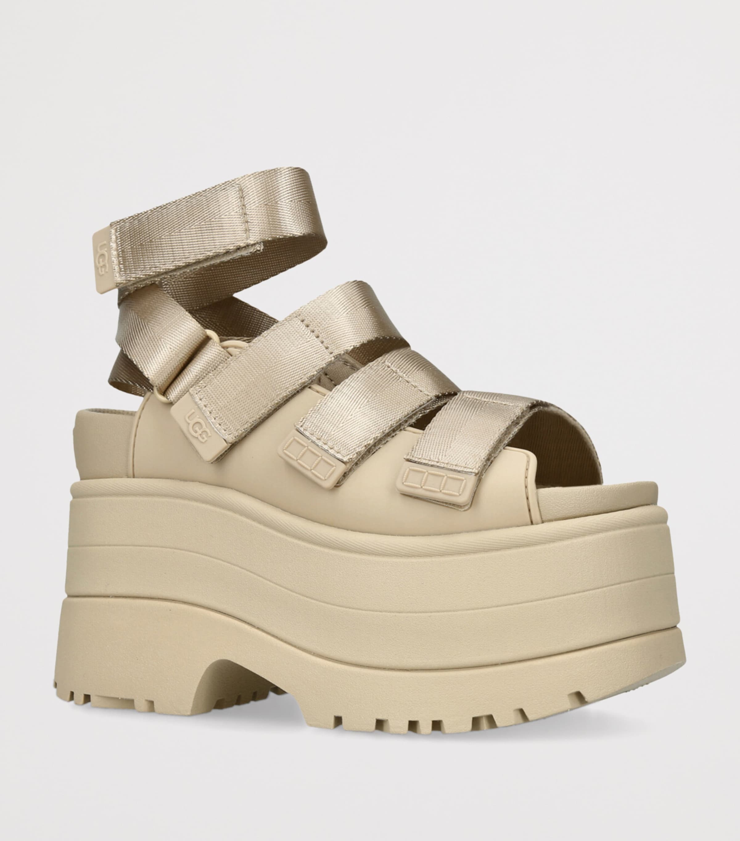 UGG Goldenrise Platform Sandal ベージュ 23cm UGG Beige GoldenRise Platform Sandals 115 | Harrods US