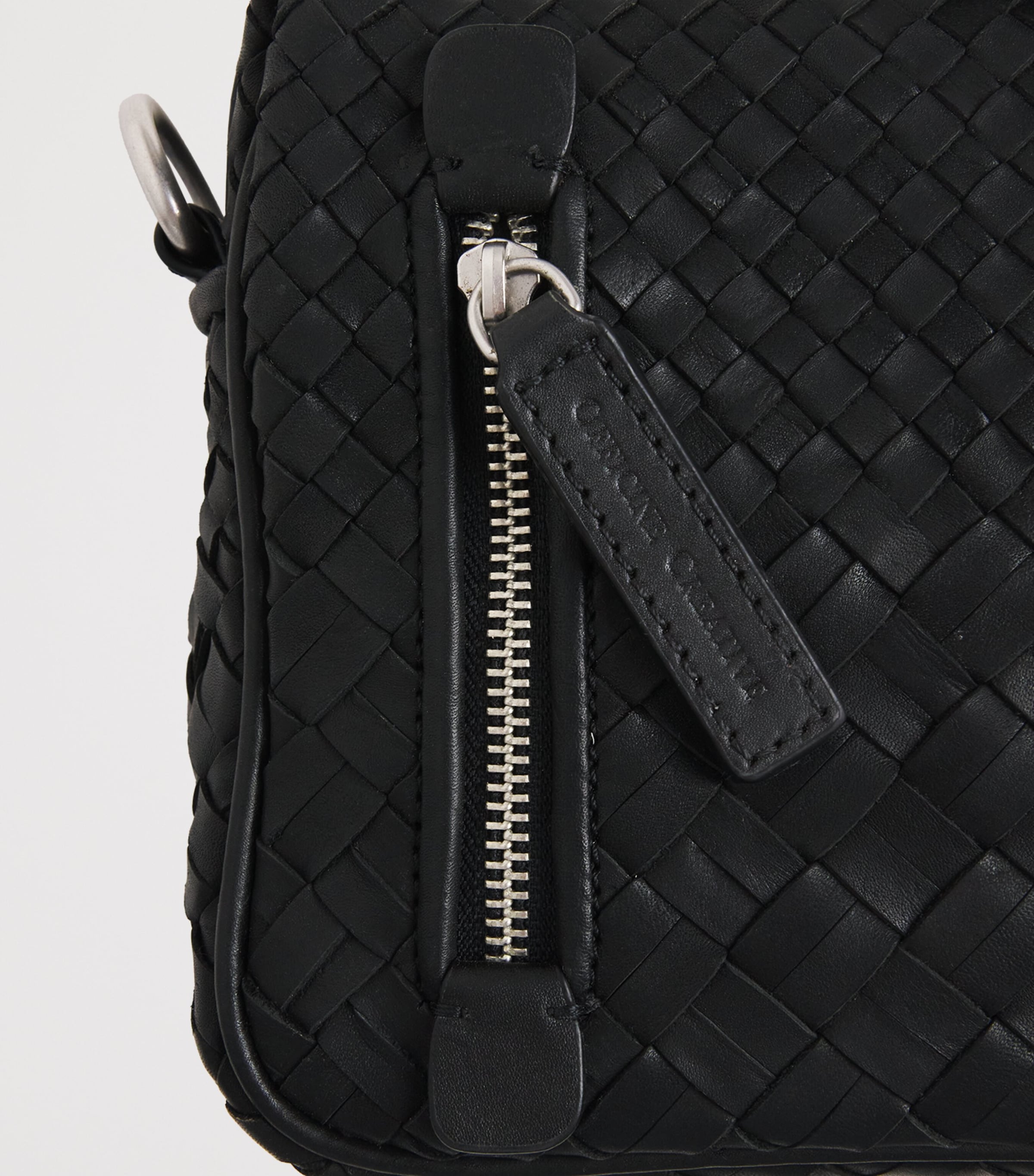 Officine Creative Leather Woven Armor Pouch Nero Image 6