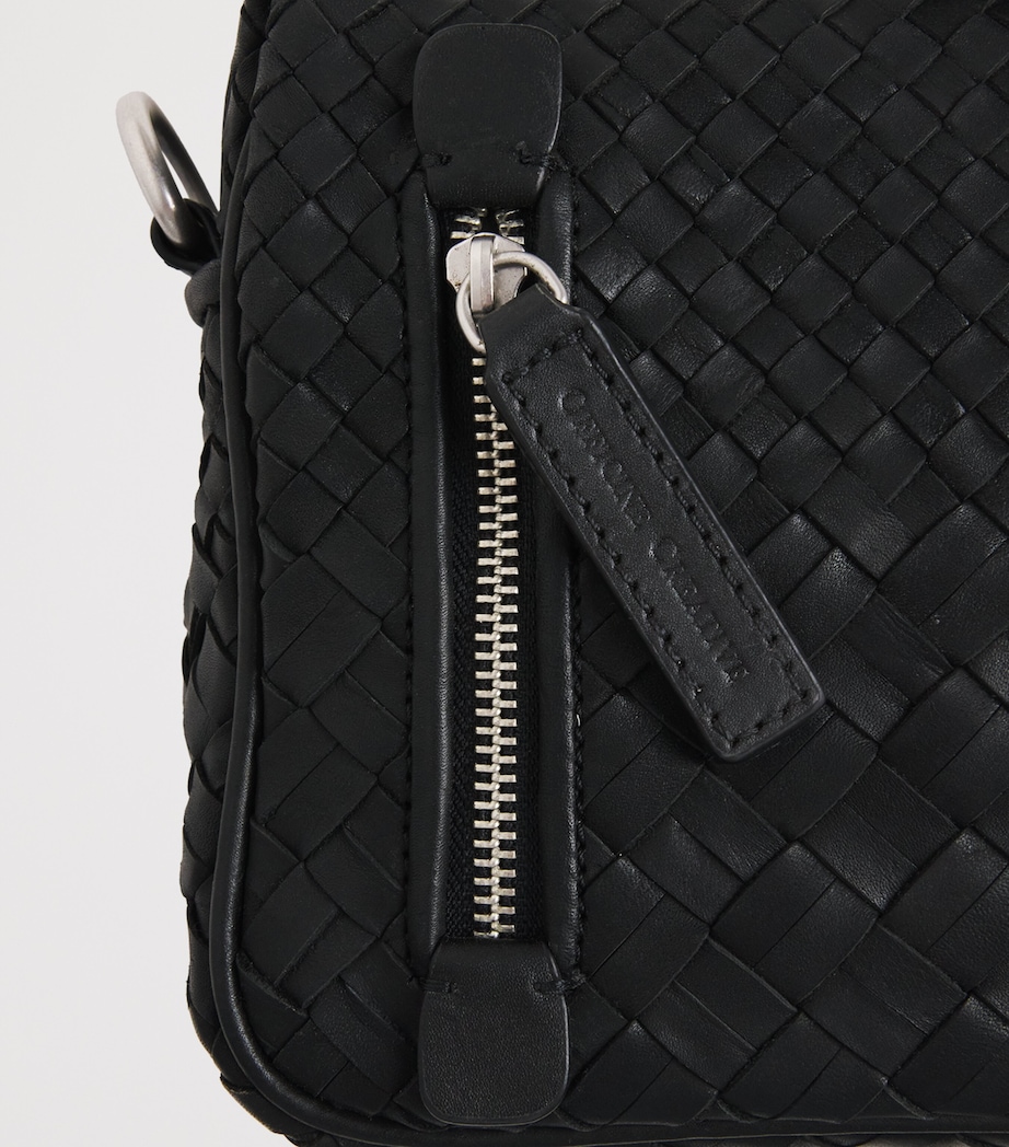 Officine Creative Leather Woven Armor Pouch Nero Image 6
