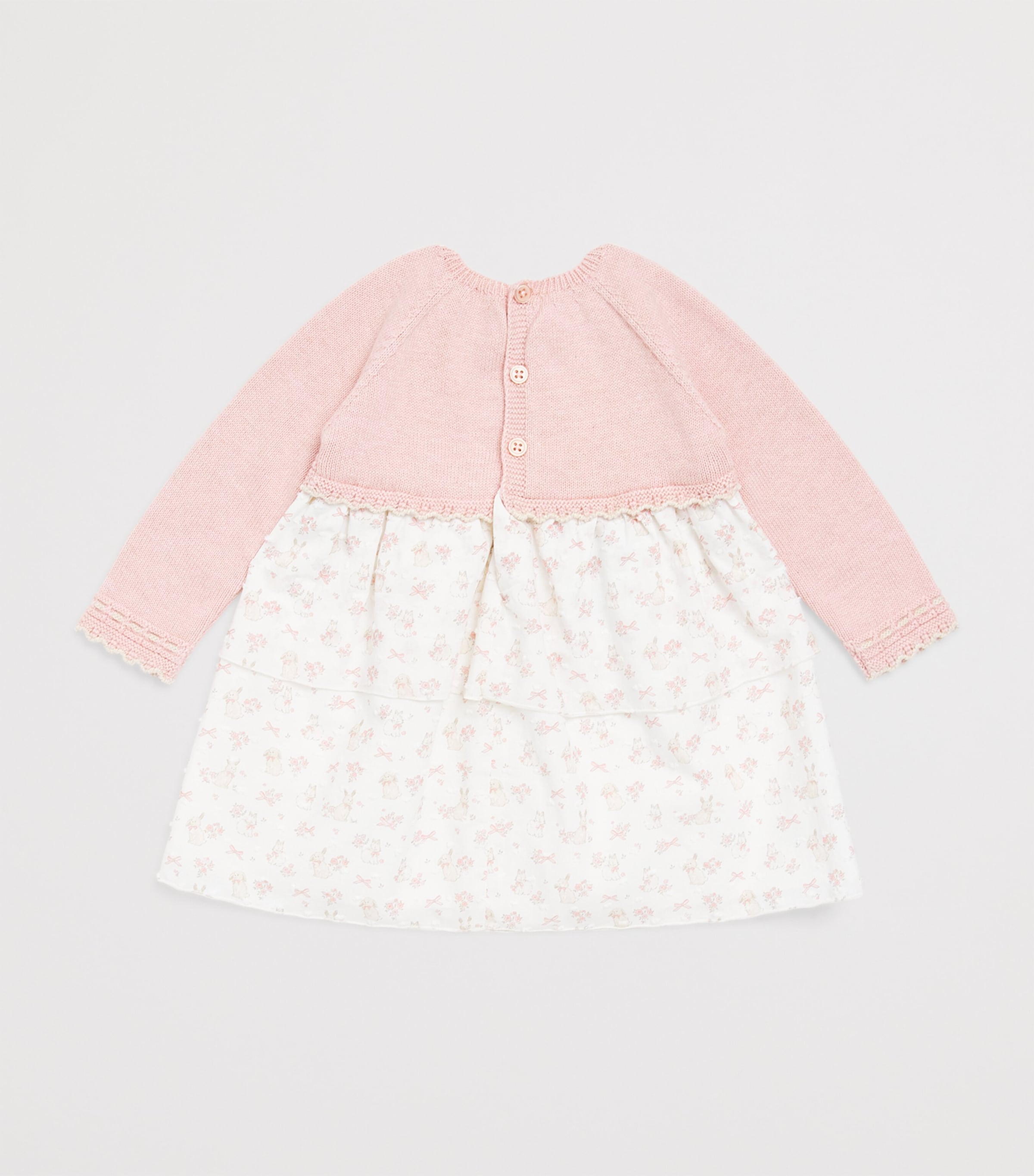 Paz Rodriguez Cotton-Cashmere Dress and Bloomers Set (1-24 Months) Powder Pnk/l Brwn Image 2