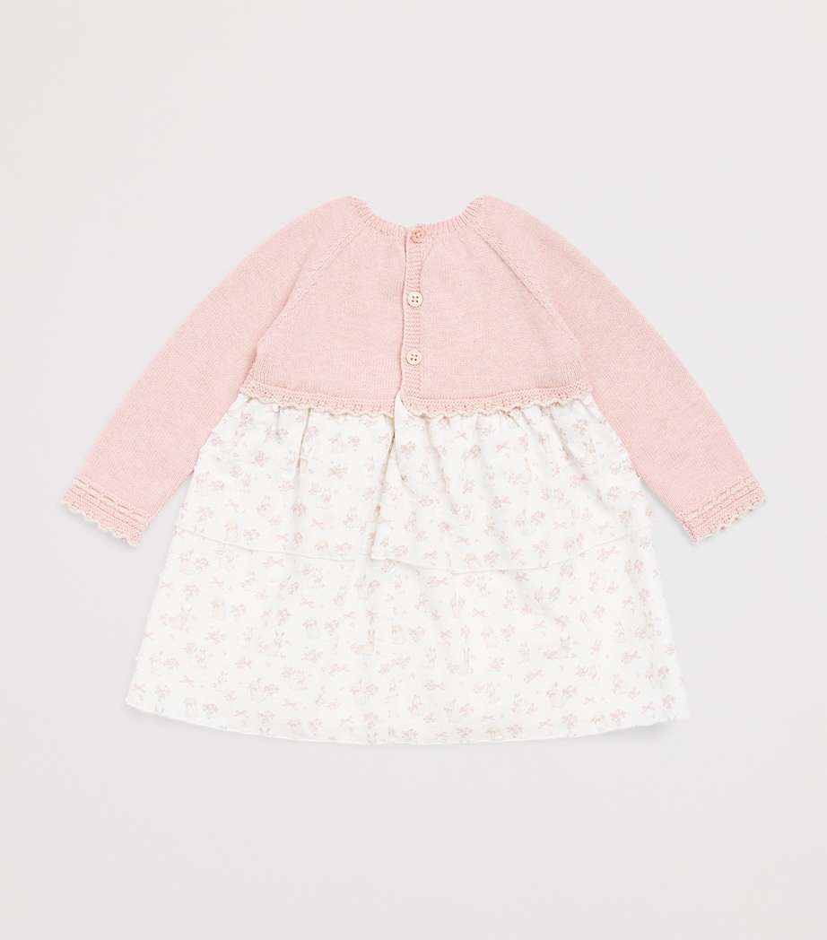 Paz Rodriguez Cotton-Cashmere Dress and Bloomers Set (1-24 Months) Powder Pnk/l Brwn Image 2