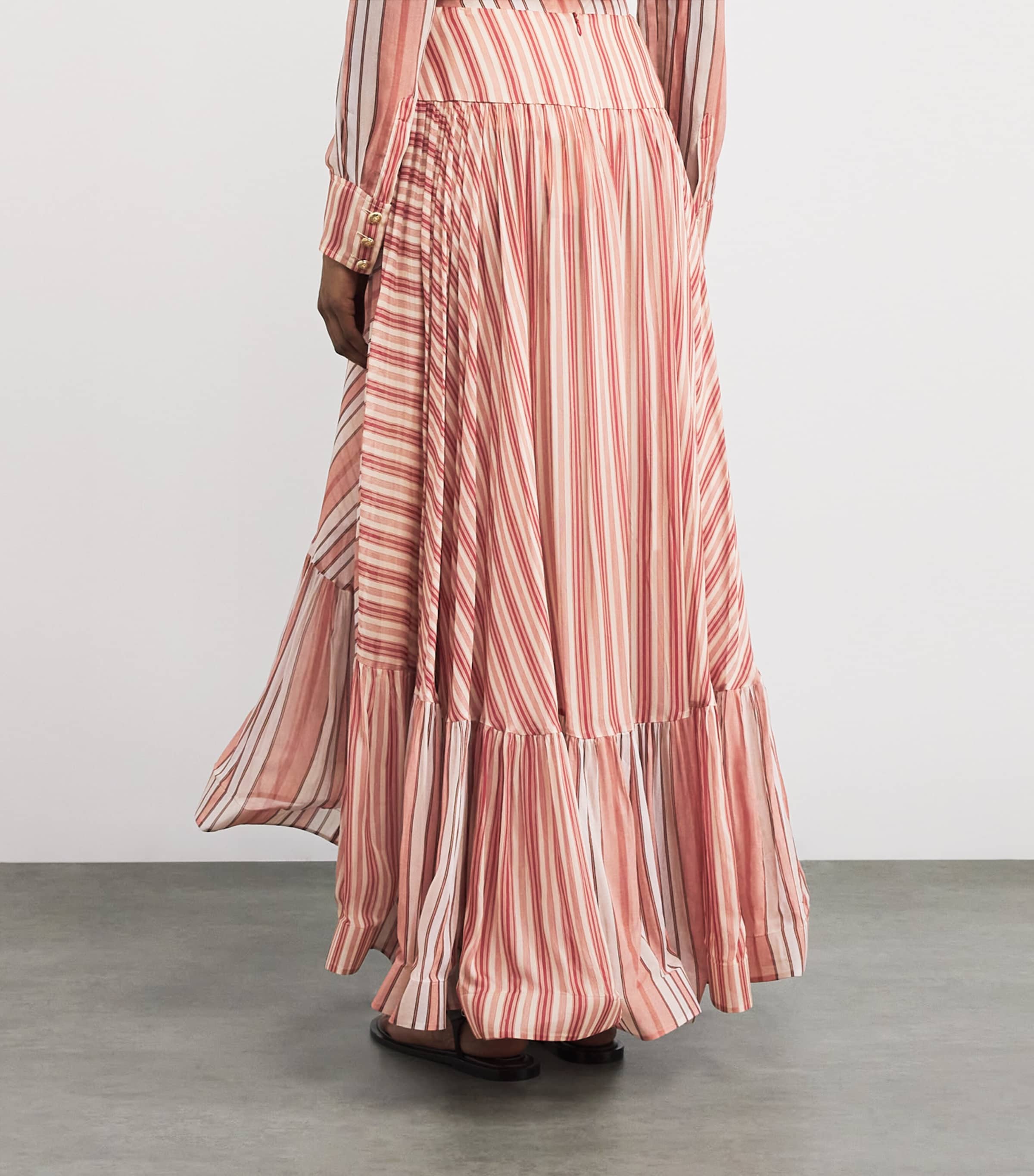 Rebellion Bohemian Stripe Midi Skirt REST RED STRIPE Image 4
