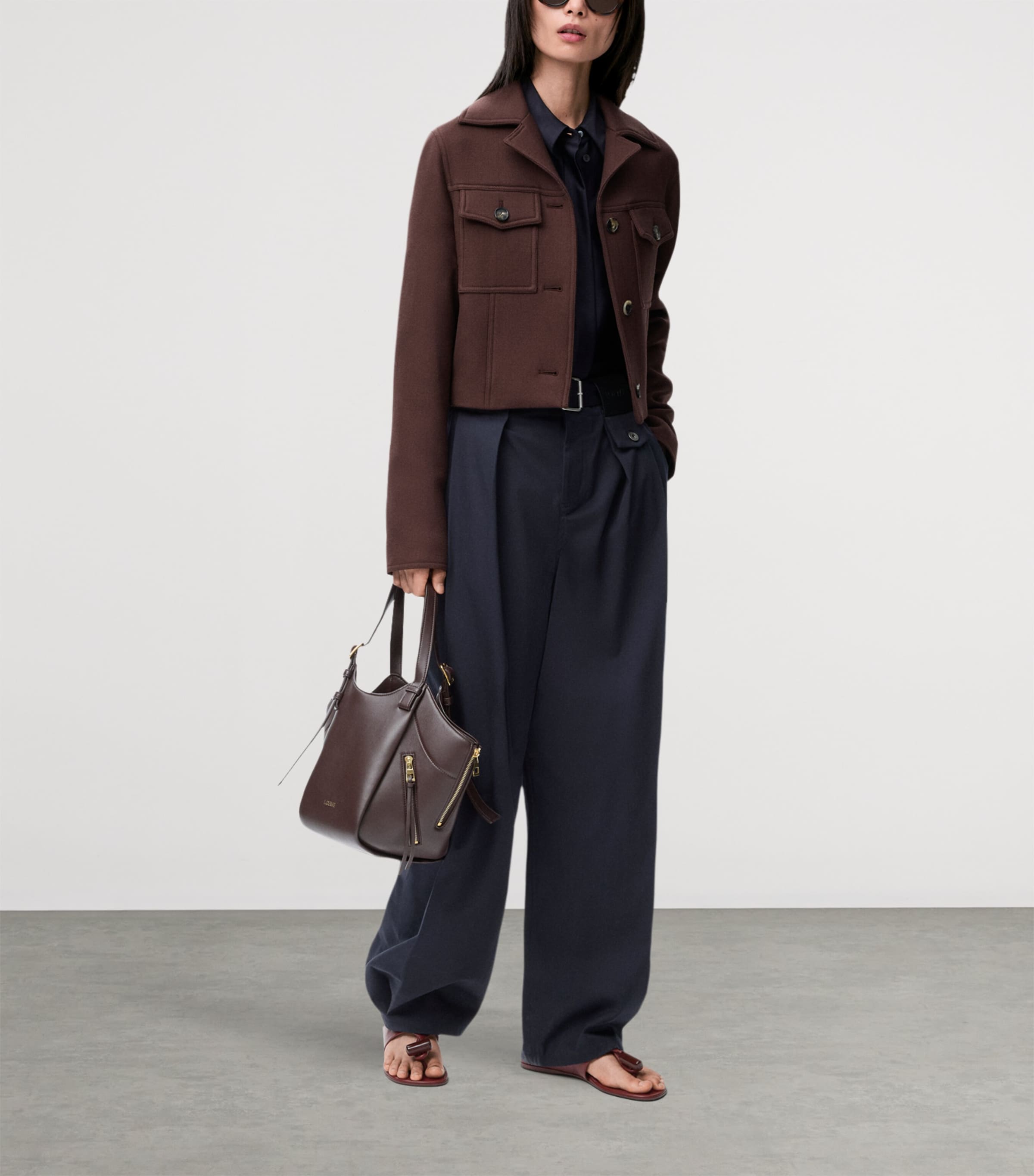 Satin Cape Shirt DARK NAVY BLUE Image 2