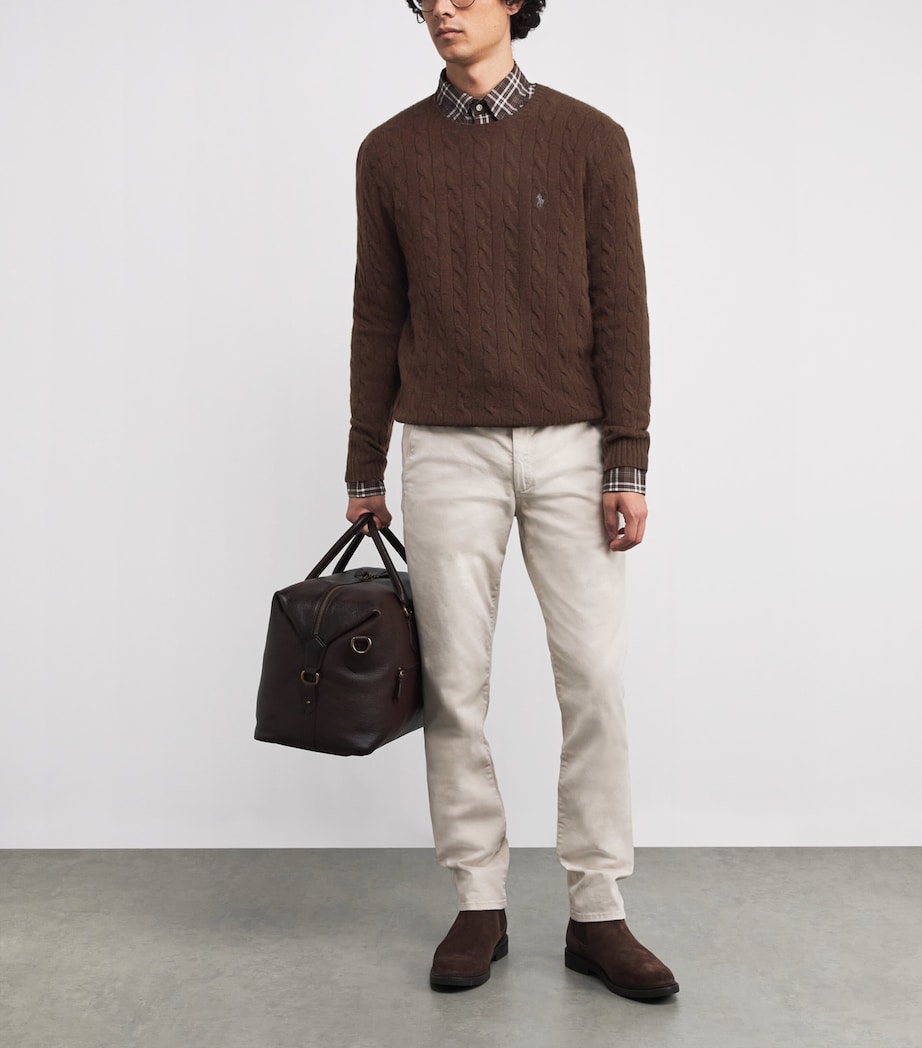 Wool-Cashmere Cable-Knit Sweater BROWN Image 2
