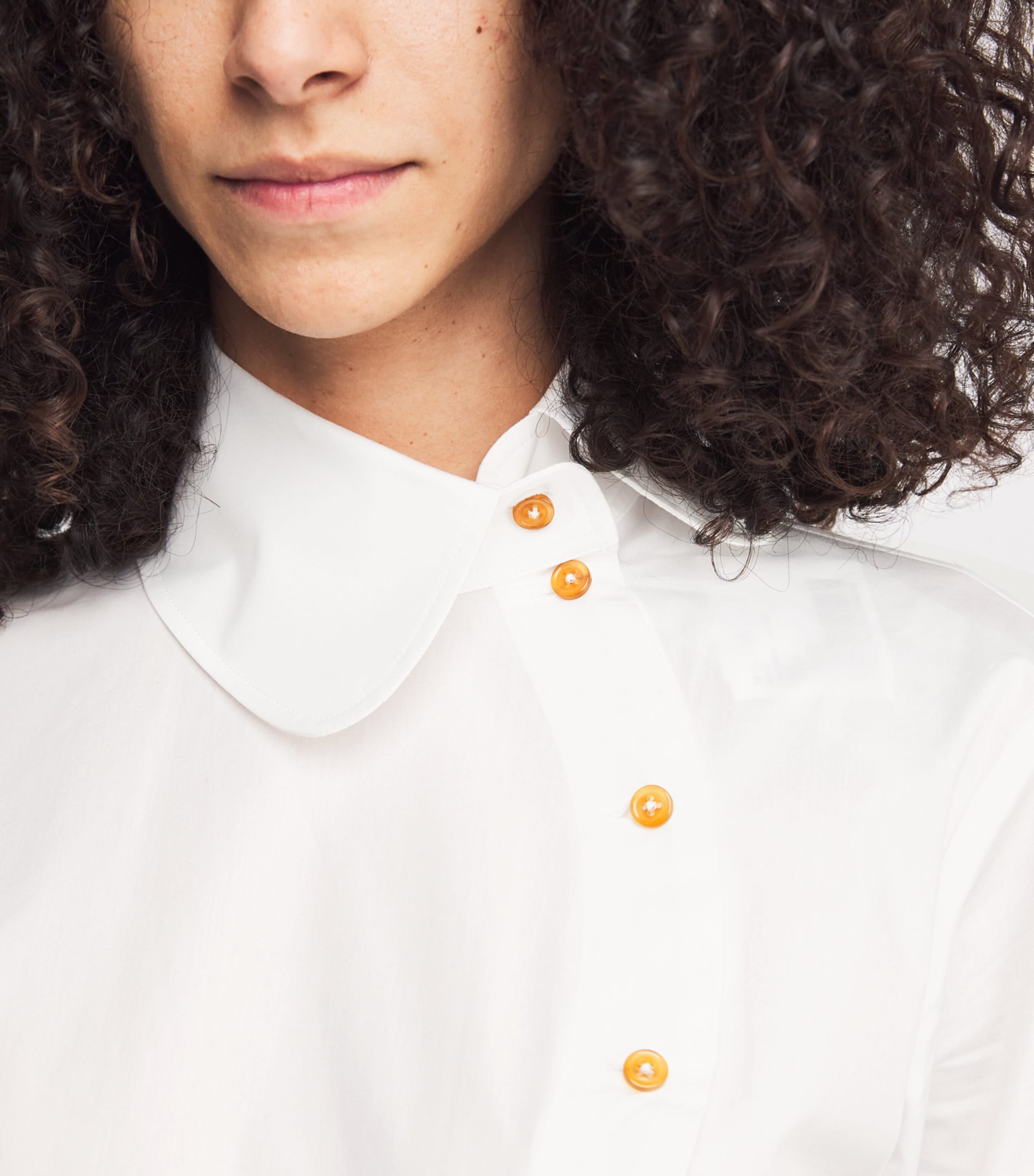 Cotton Poplin Asymmetric Bella Shirt WHITE Image 6