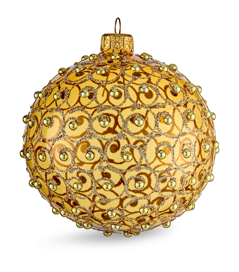 Glitter and Gem Bauble GOLD Image 1