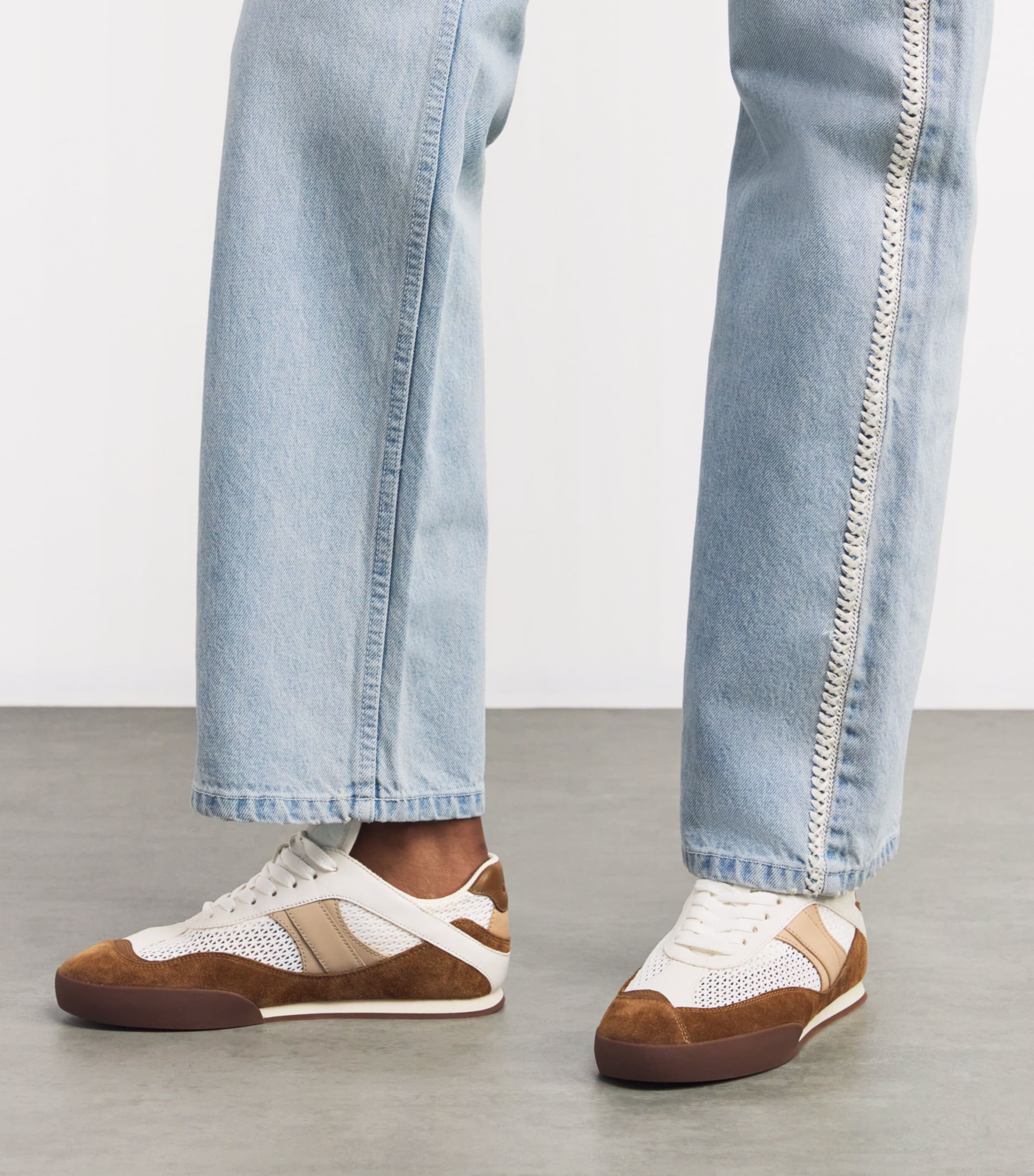 Leather Kick Sneakers BROWN/OTH Image 2