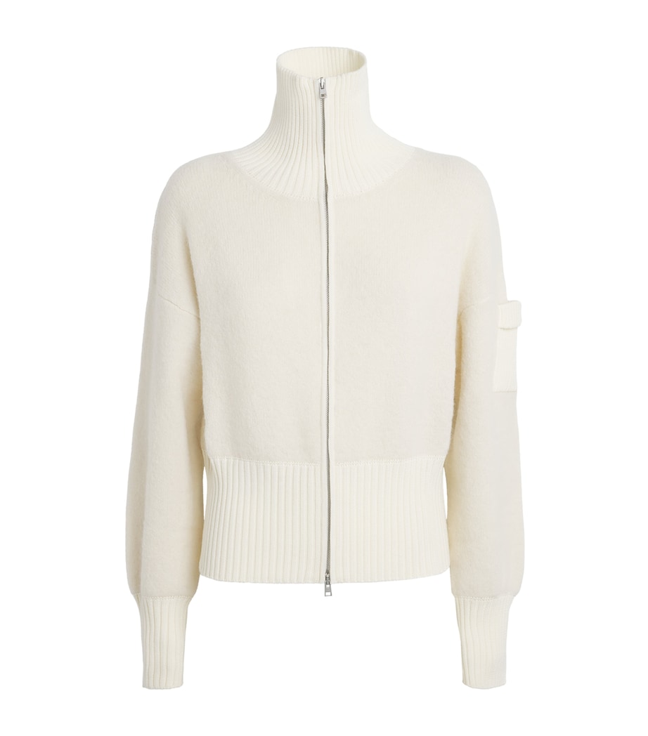 Alpaca-Blend Zip-Up Cardigan COTTONGRASS Image 1