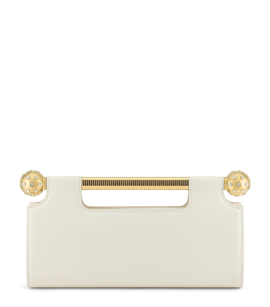 Bvlgari Leather Tubogas Spheres Clutch Bag White Image 1