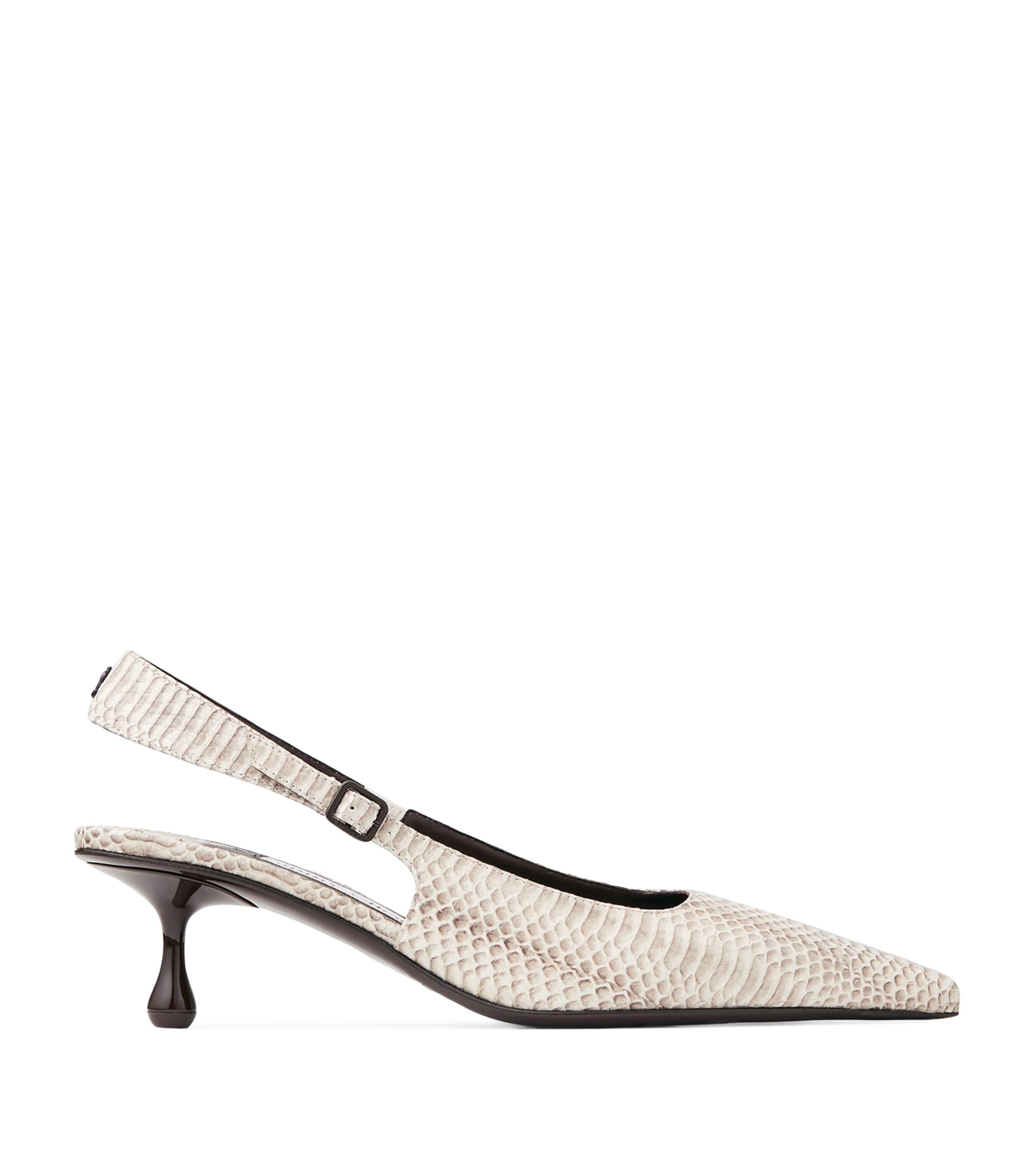Jimmy Choo Amel 50 Printed Leather Slingback Pumps In Multi