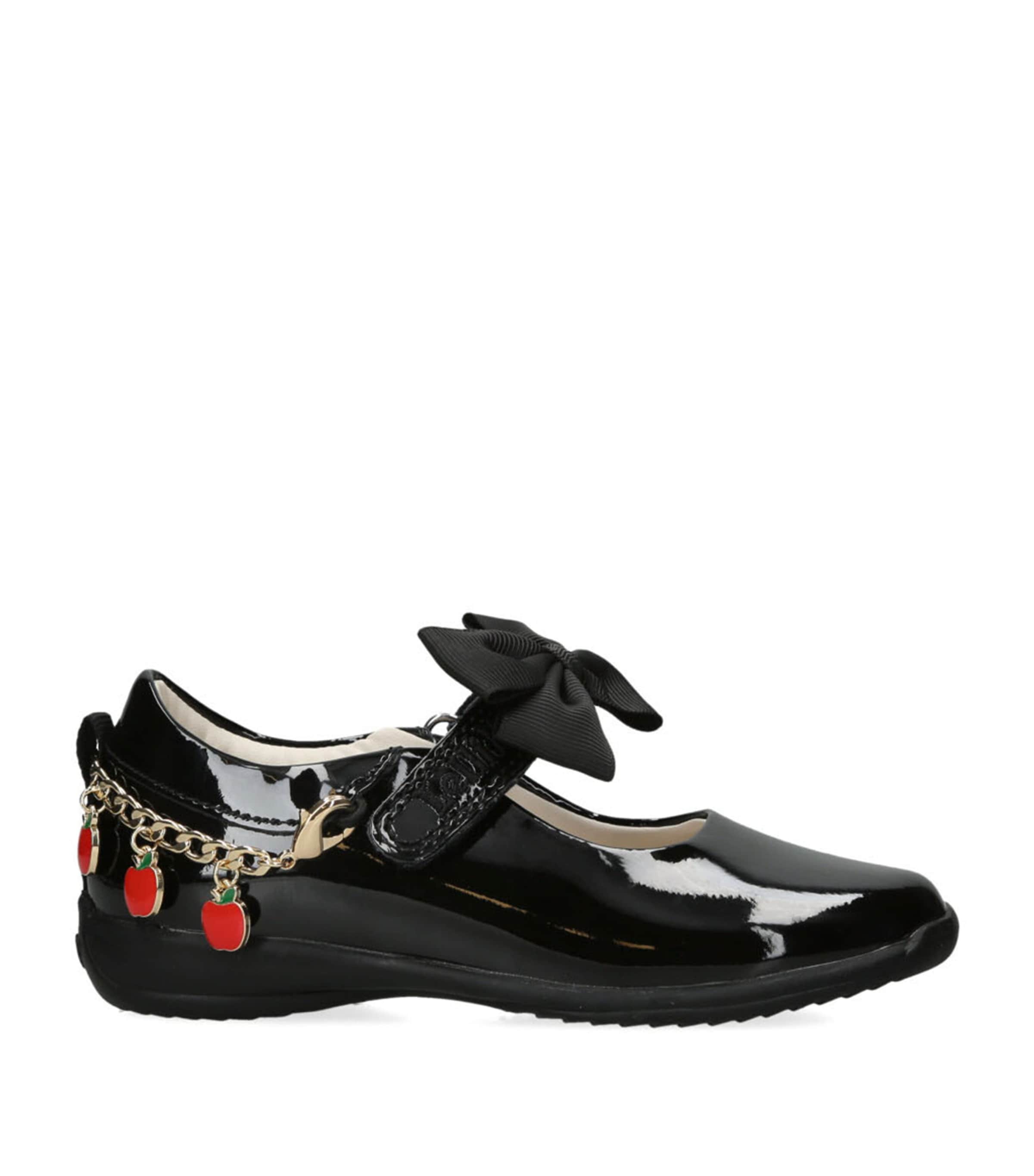 Lelli Kelly Girls Black Kids Aurora Charm-embellished Patent-leather School Shoes 5-8 Years