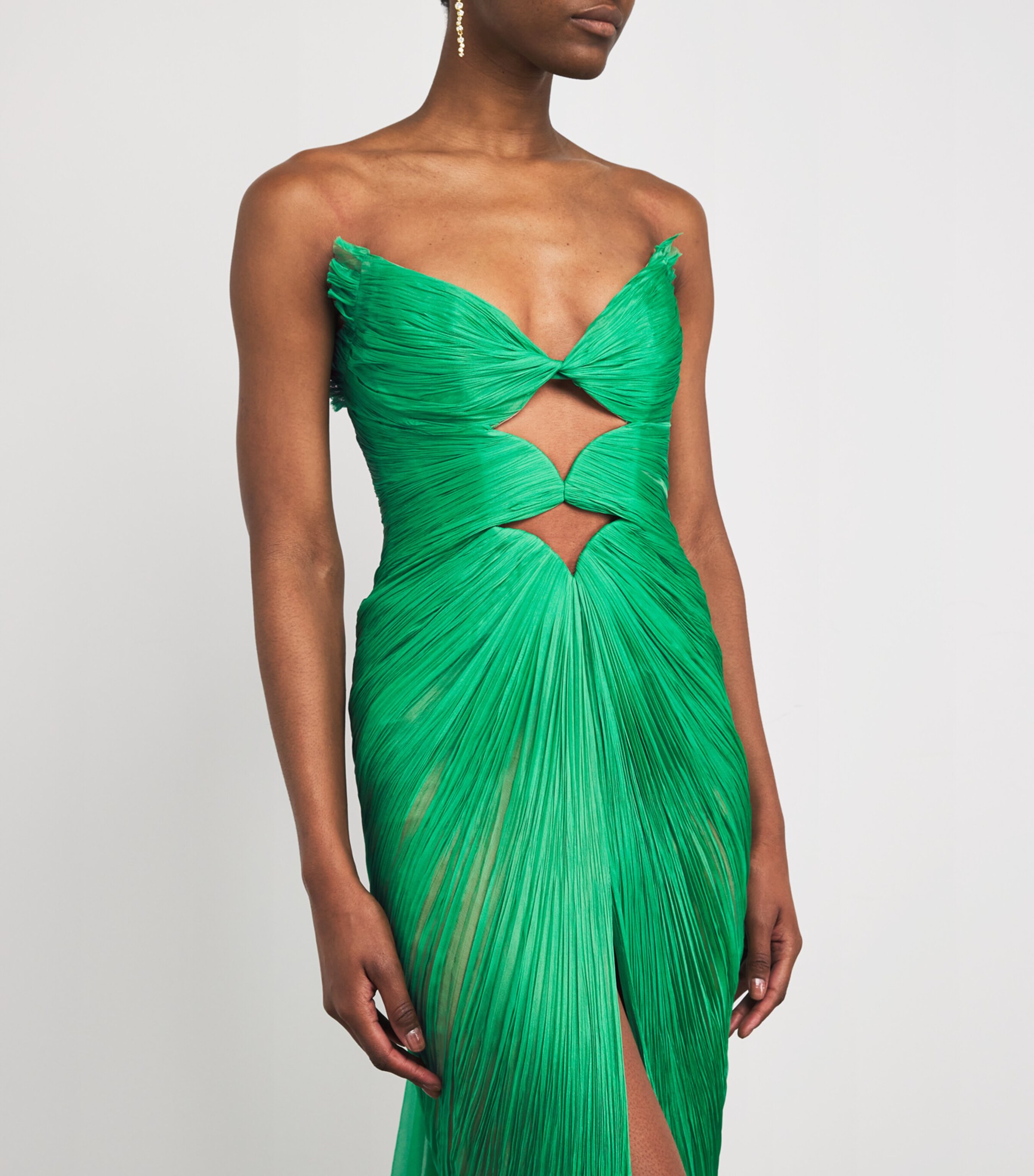 Maria Lucia Hohan Womens Silk Cassiopeia Gown Smarald Image 4