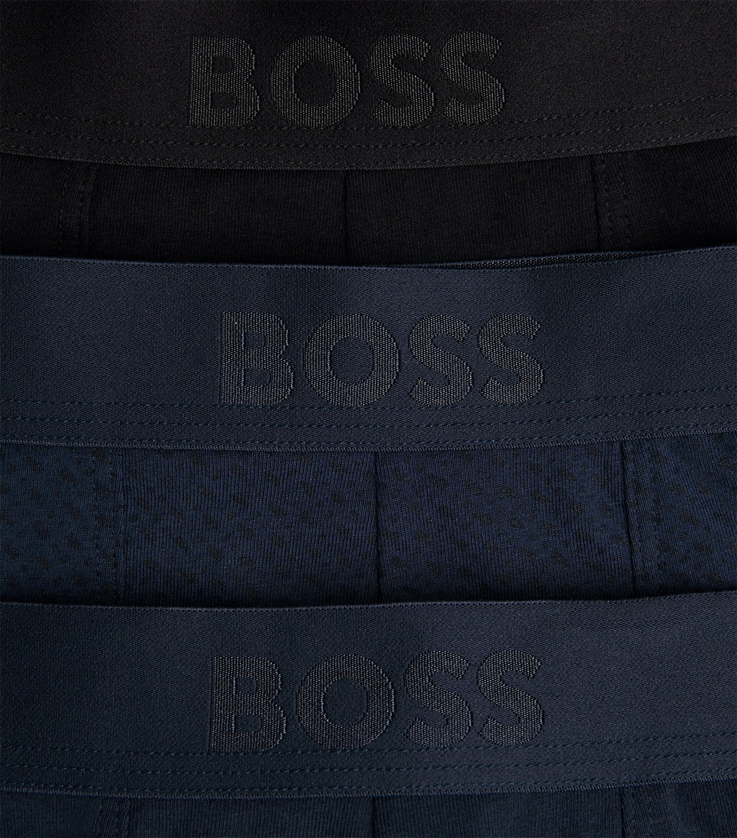 BOSS Mens Stretch-Cotton Boss One Trunks (Pack of 3) Open Blue Image 5